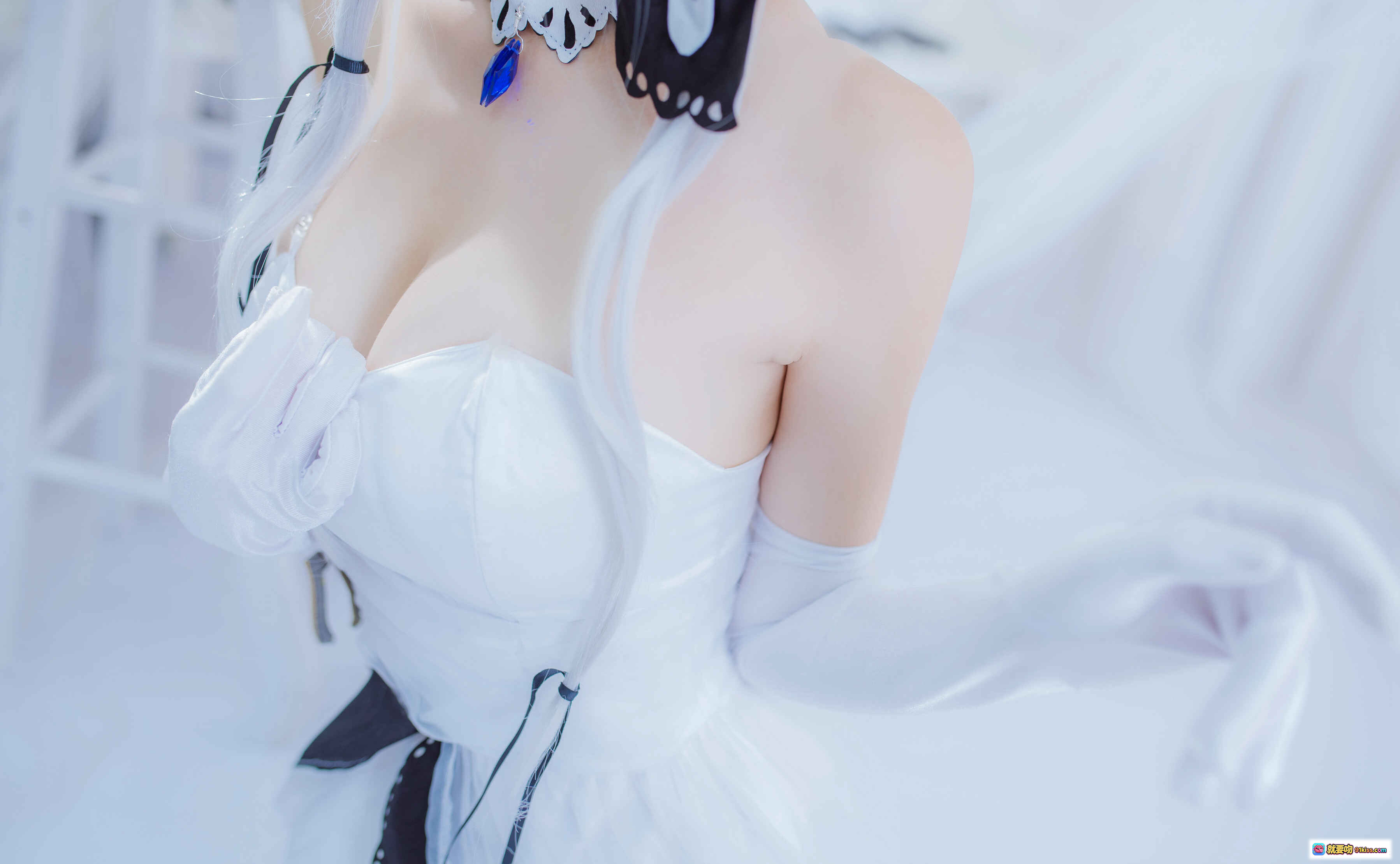 图片[3] - 二佐Nisa NO.066 碧蓝航线光辉COS写真 白色丝袜美腿 优雅女仆装 36P高清图集 - 就要吻