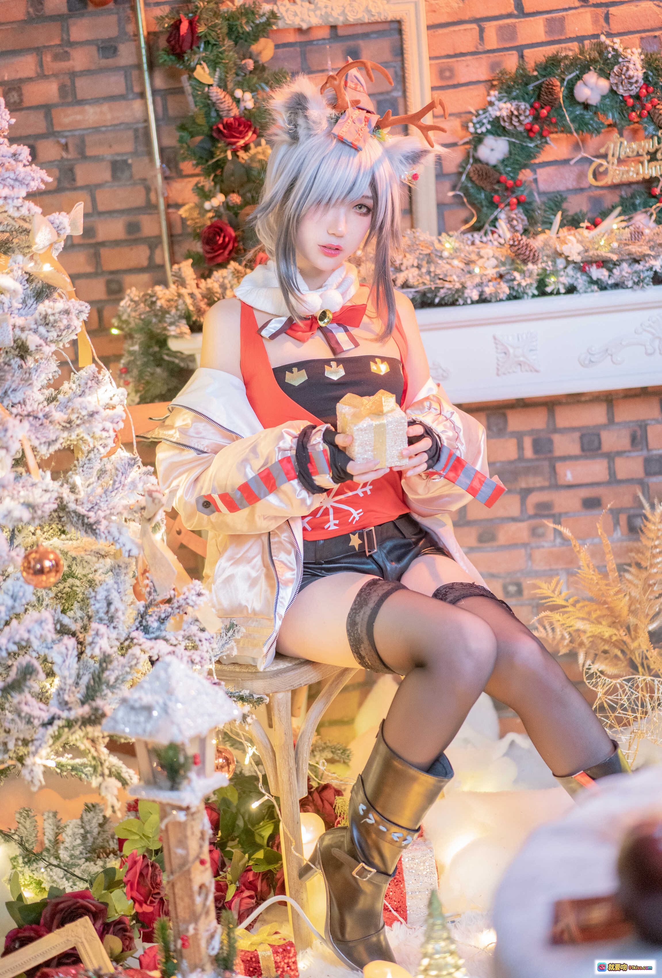 图片[3] - 周叽可爱兔兔NO.032圣诞黑丝兽耳cos写真 18P高清美图 圣诞装饰氛围感满满 兽耳少女萌系穿搭 黑丝长腿性感可爱 - 就要吻