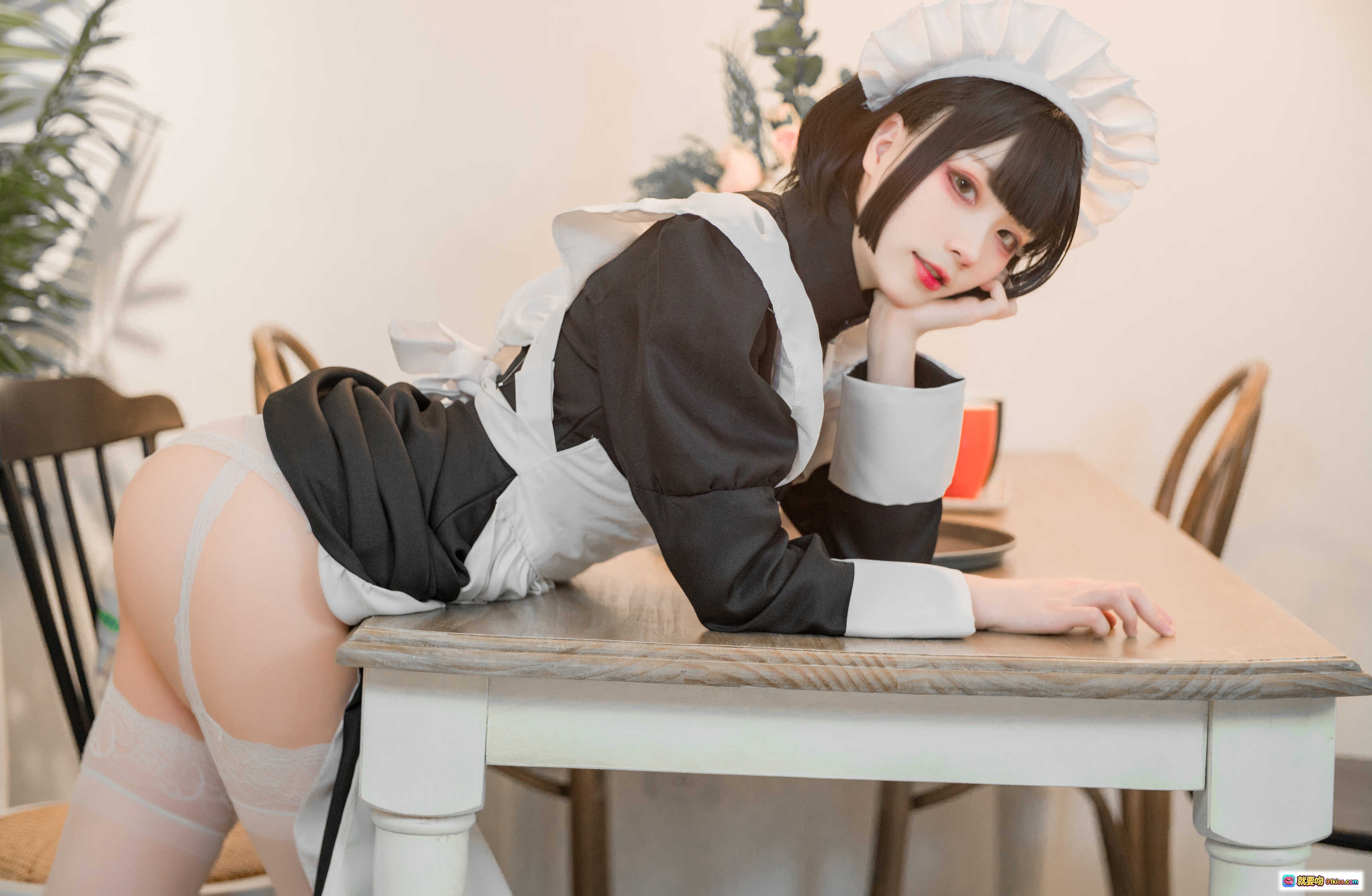 图片[4] - 起司块wii NO.005 仆系欲正装女仆装Cosplay写真 38P高清美图 白丝黑裙蕾丝边性感摆拍 室内场景优雅诱惑 - 就要吻