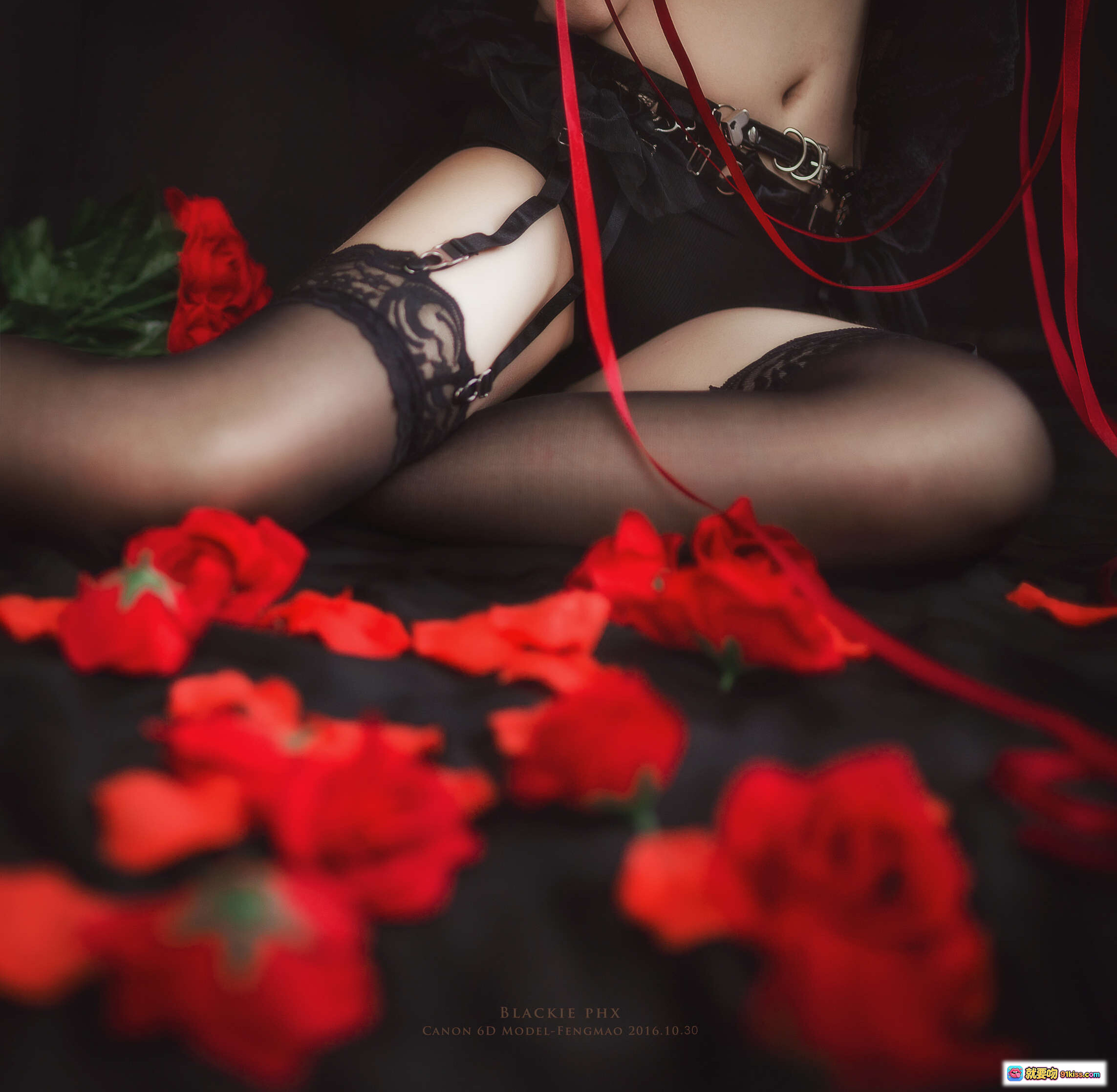 图片[10] - 疯猫ss NO.061 黑色玫瑰 Cosplay 美少女 金发红丝带 哥特风 暗黑系 时尚写真 高清壁纸 20-27MB - 就要吻