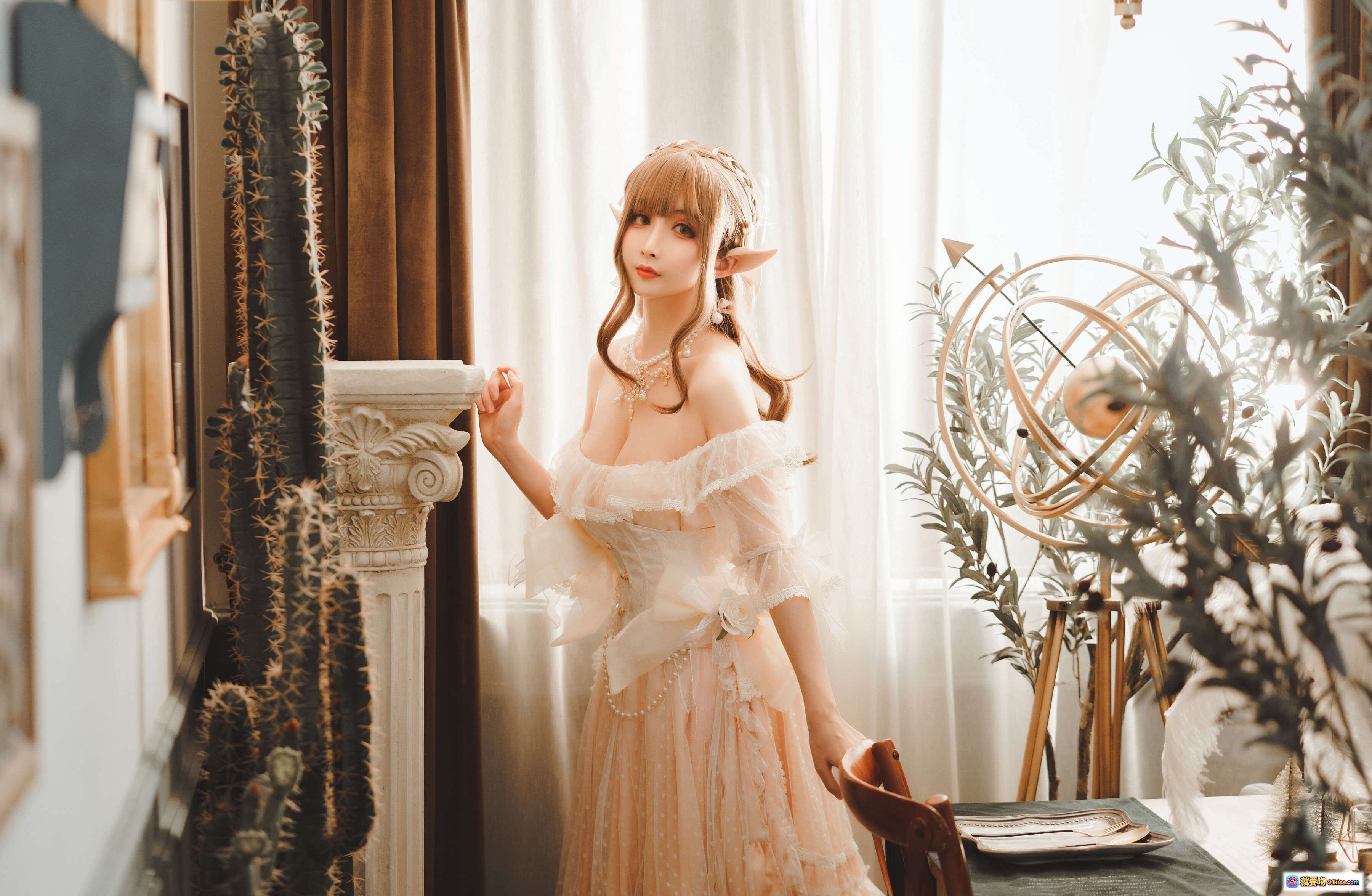 图片[3] - rioko凉凉子NO.043精灵姐姐写真集｜甜美洛丽塔风｜蕾丝吊带袜｜温柔侧颜杀｜室内复古场景｜31P高清图集 - 就要吻