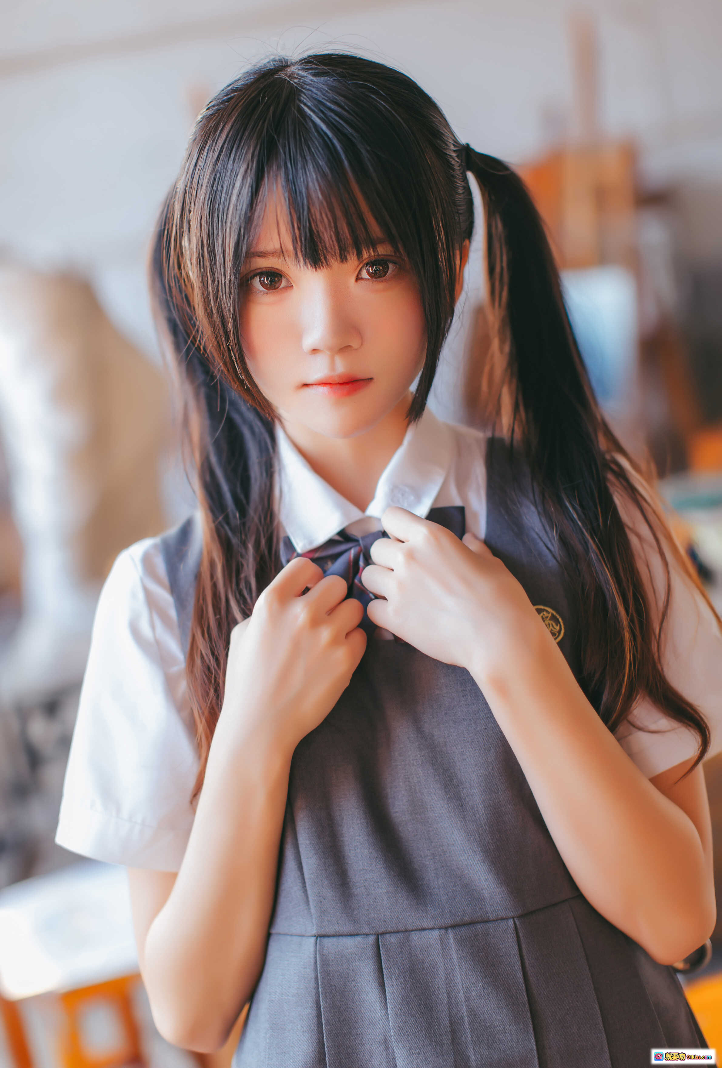 图片[7] - 桜桃喵画室少女写真 | 日系校服双马尾 | 艺术绘画场景 | 清新甜美风格 | 17P高清图集 - 就要吻