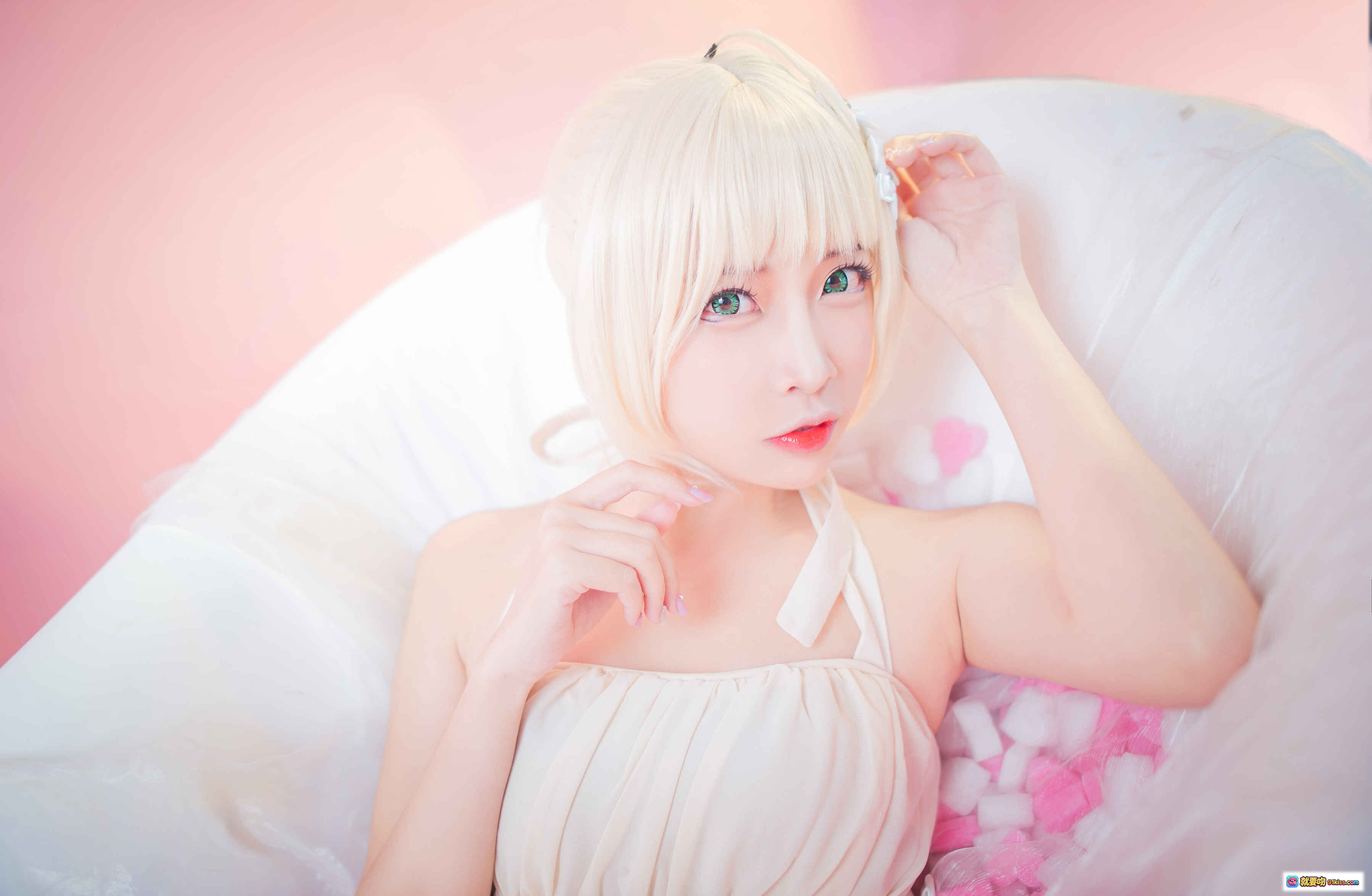 图片[3] - 二佐Nisa NO.059 浴缸写真 甜美少女 白纱裙 粉色系 柔光美腿 15P高清图集 - 就要吻