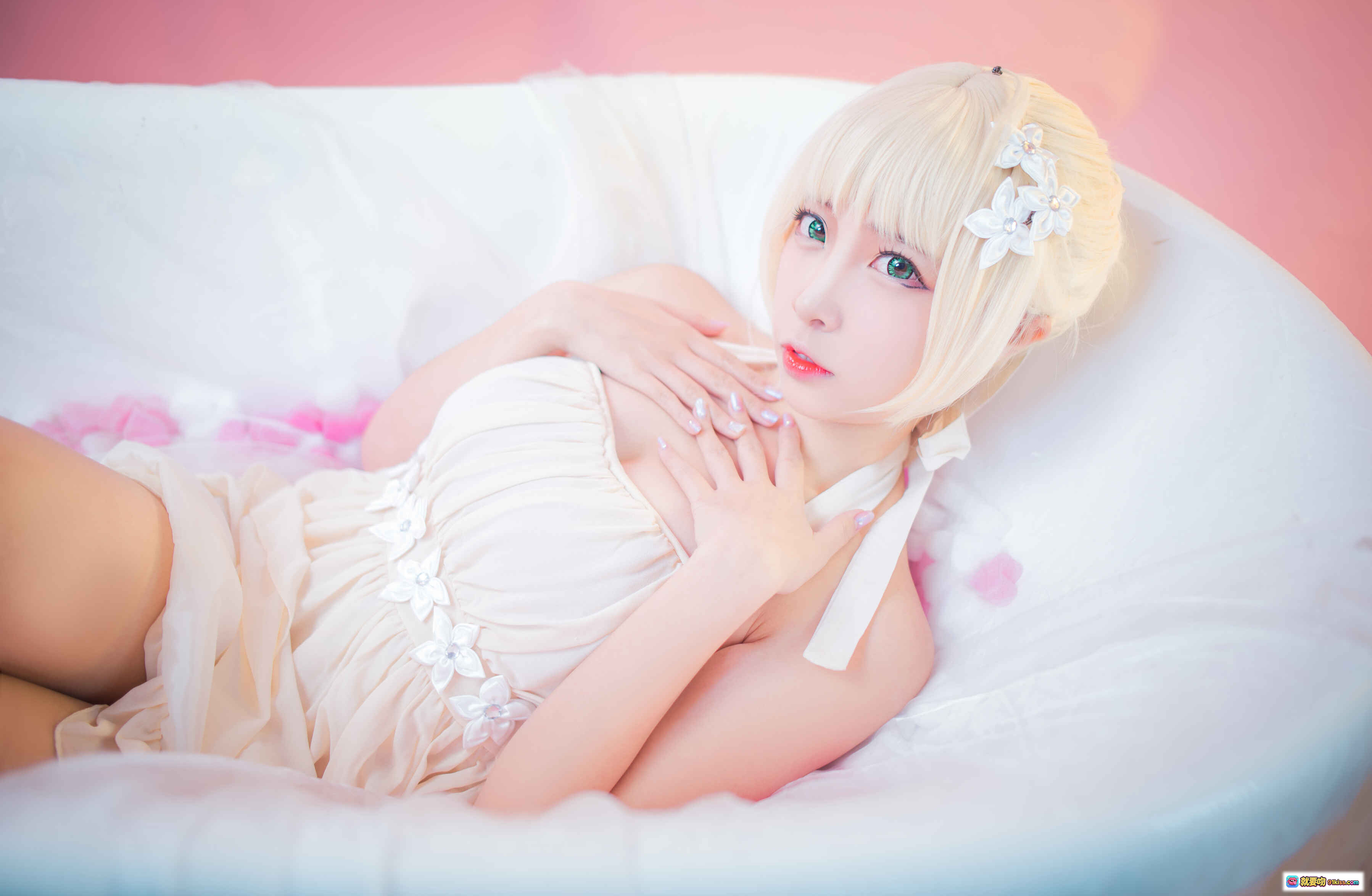 图片[9] - 二佐Nisa NO.059 浴缸写真 甜美少女 白纱裙 粉色系 柔光美腿 15P高清图集 - 就要吻