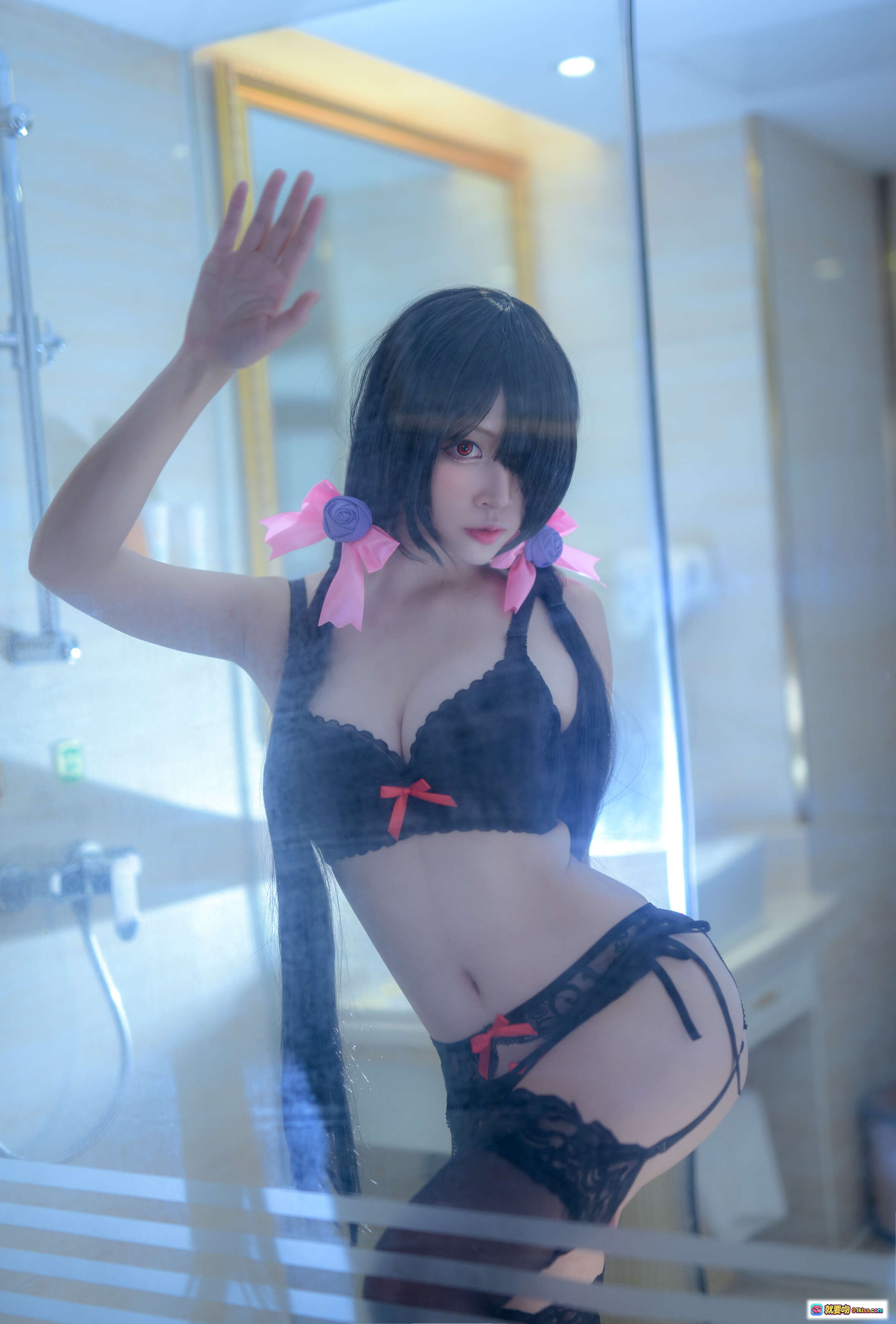 图片[6] - 二佐Nisa NO.018 狂三Cosplay内衣写真 20P高清黑丝蕾丝蝴蝶结双马尾美少女私房照 - 就要吻