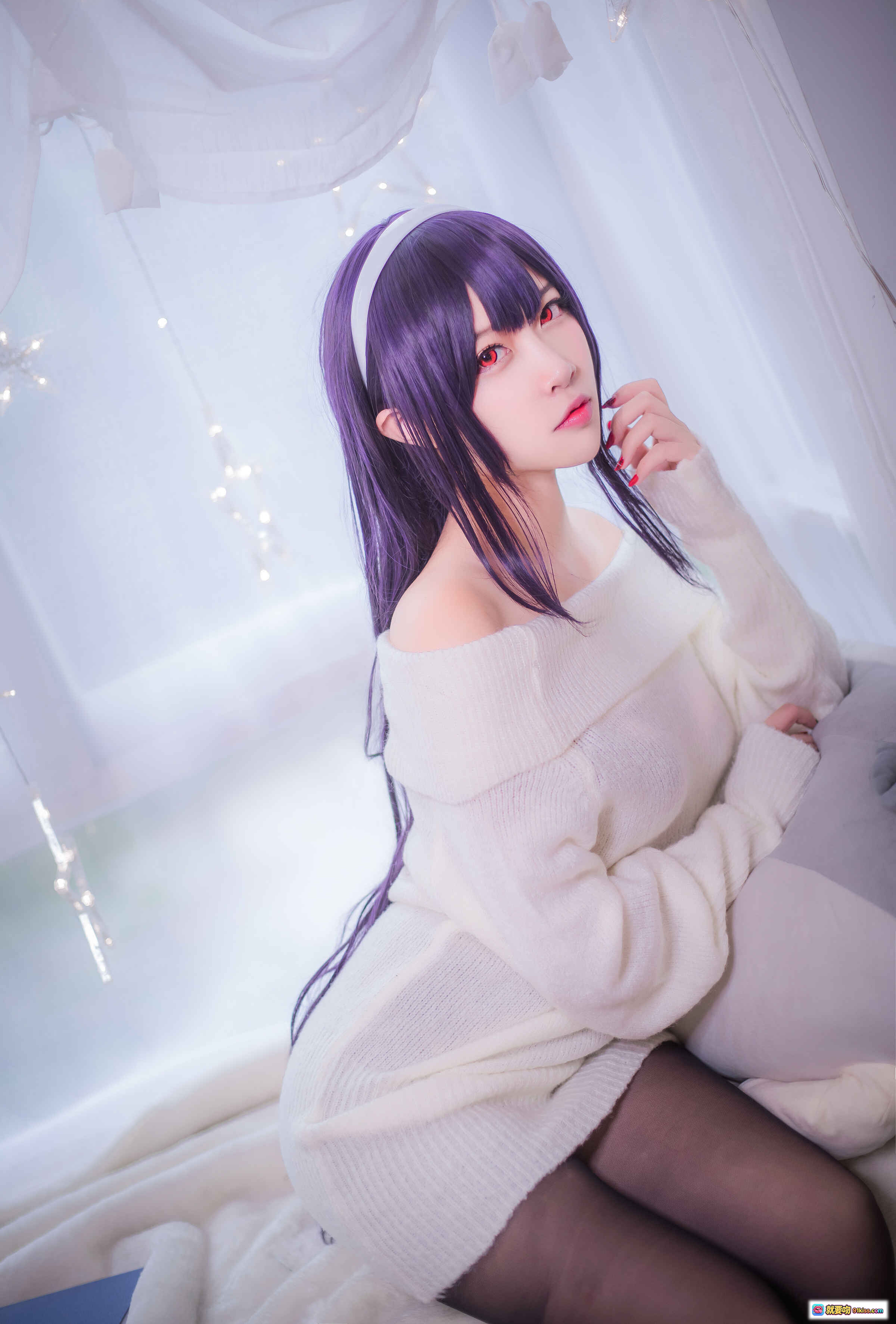 图片[4] - 二佐Nisa NO.076 霞之丘诗羽学姐毛衣黑丝美腿写真 47P高清图集 柔光星灯氛围感少女躺拍 - 就要吻