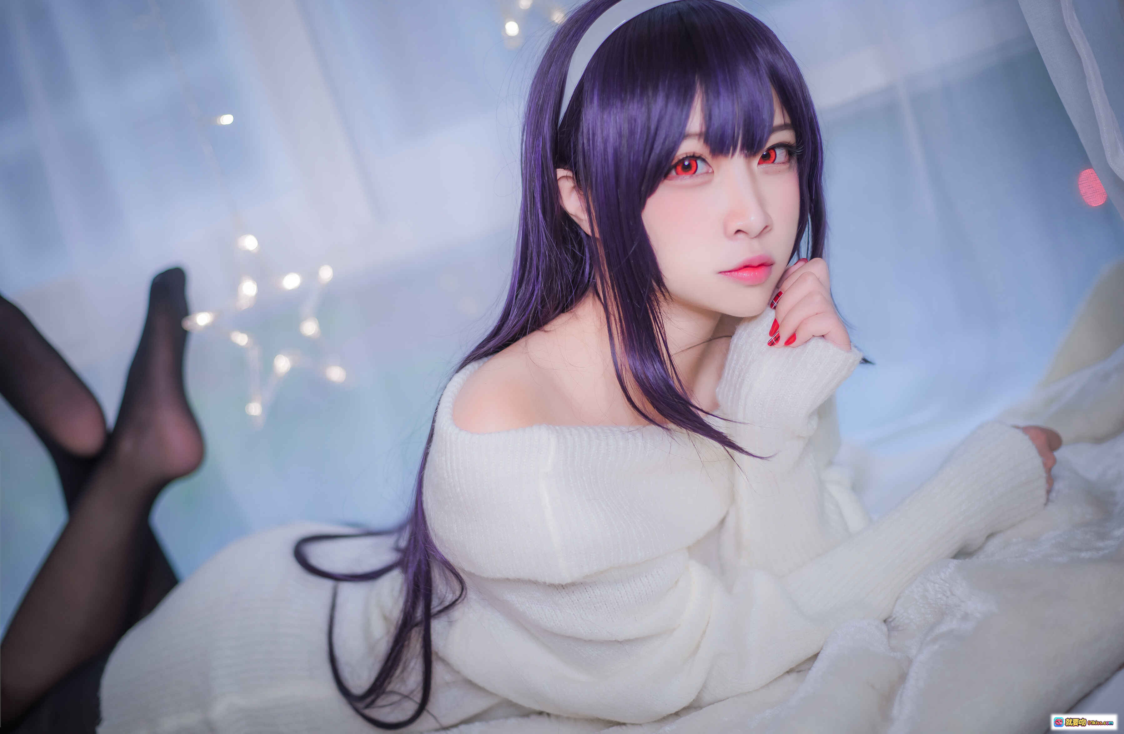 图片[6] - 二佐Nisa NO.076 霞之丘诗羽学姐毛衣黑丝美腿写真 47P高清图集 柔光星灯氛围感少女躺拍 - 就要吻