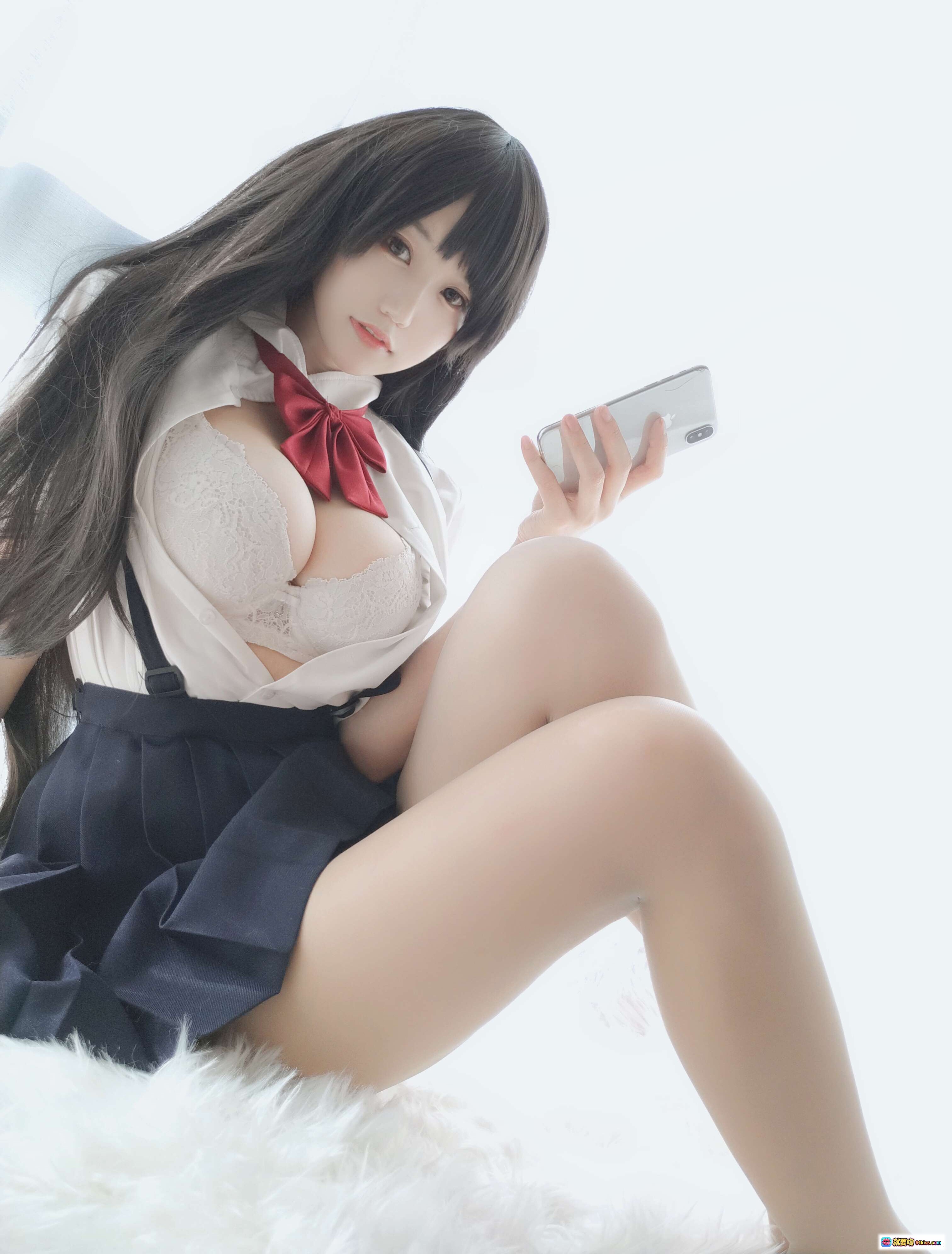 图片[2] - 小仓千代W NO.003 告白常识 35P 66MB 日系校服美少女 黑长直 白衬衫红领结 深蓝百褶裙 甜美写真集 - 就要吻