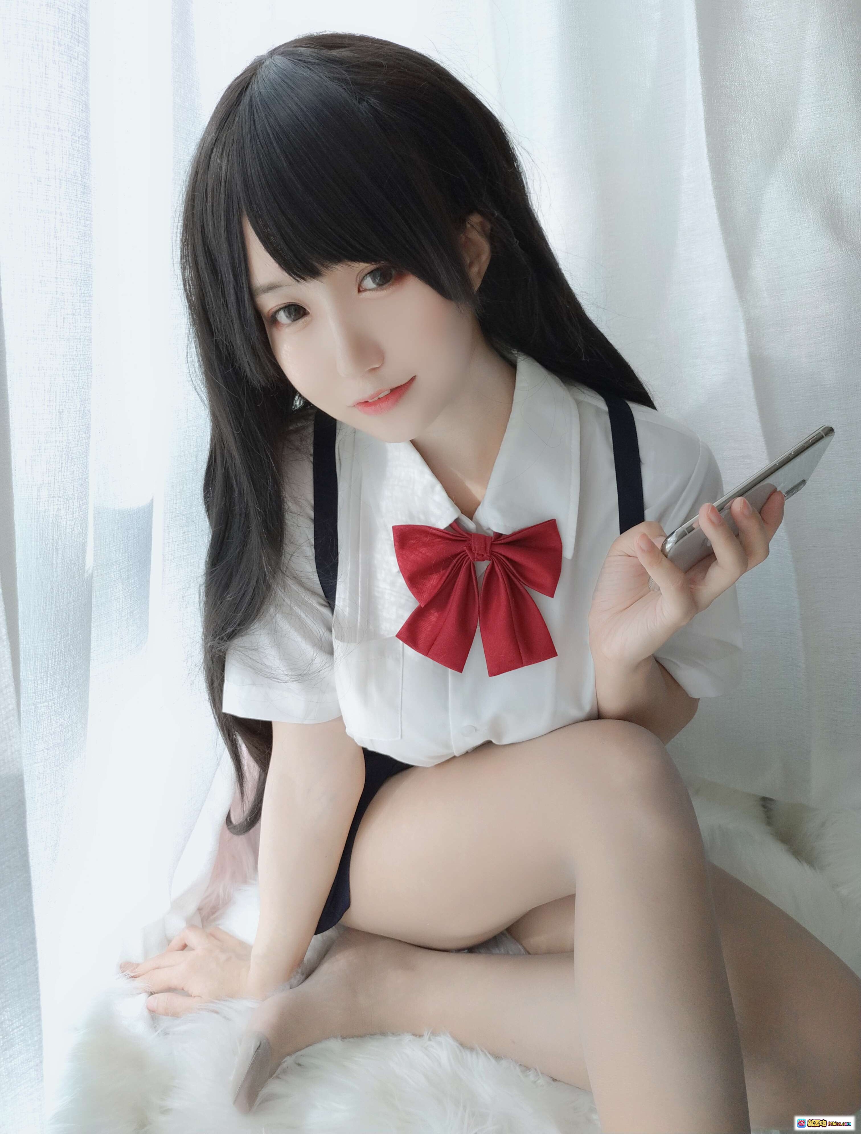 图片[5] - 小仓千代W NO.003 告白常识 35P 66MB 日系校服美少女 黑长直 白衬衫红领结 深蓝百褶裙 甜美写真集 - 就要吻