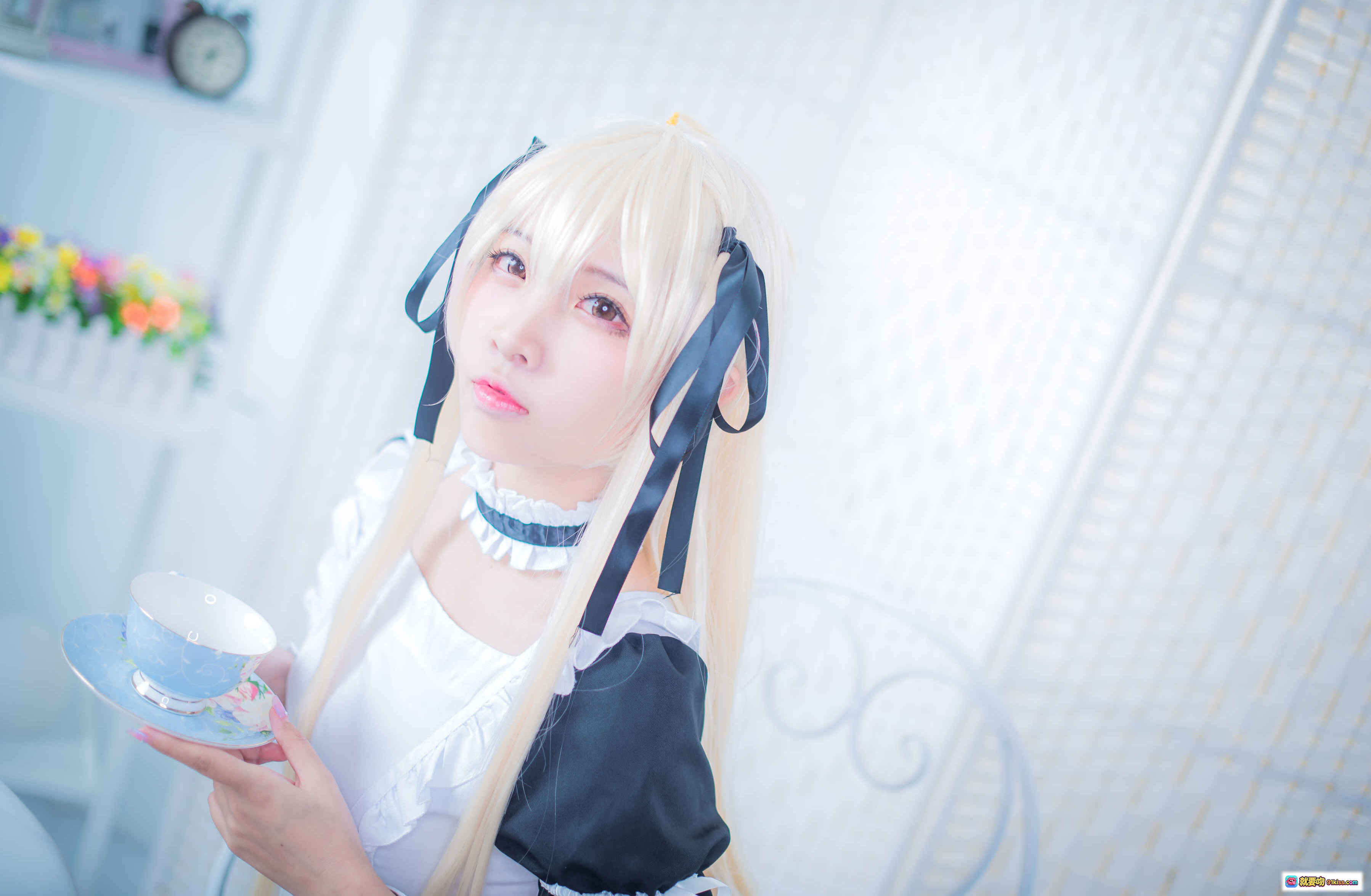 图片[8] - 二佐Nisa NO.049 穹妹女仆Cosplay写真 金发双马尾 黑白女仆装 萌系少女 柔光室内拍摄 21P高清图集 - 就要吻