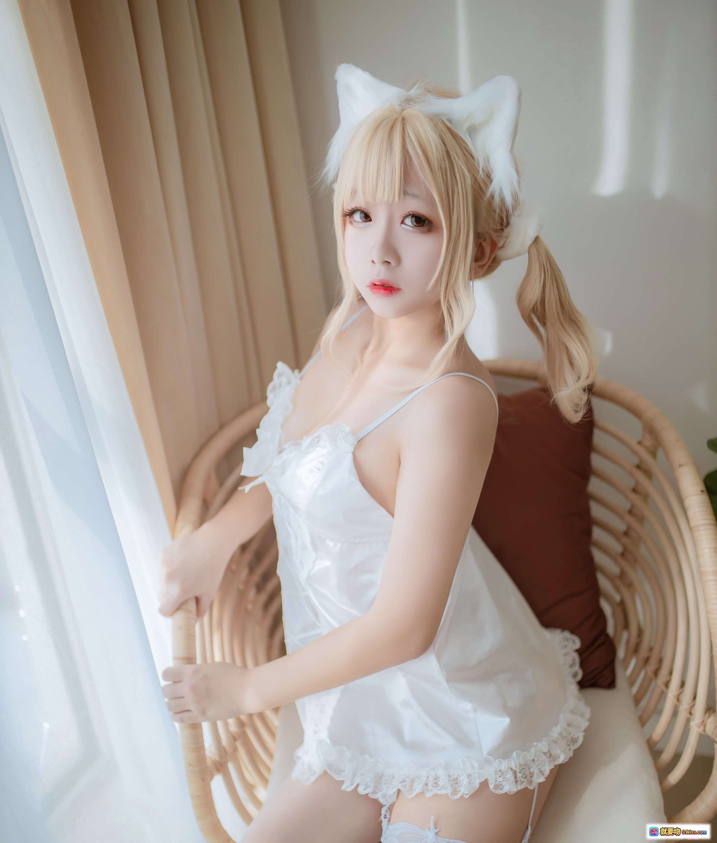 图片[8] - 二佐Nisa NO.072 私房双人猫耳写真 日奈娇x二佐 43P高清美图 黑白蕾丝内衣 黑丝白丝诱惑 柔光室内拍摄 甜美性感风格 - 就要吻