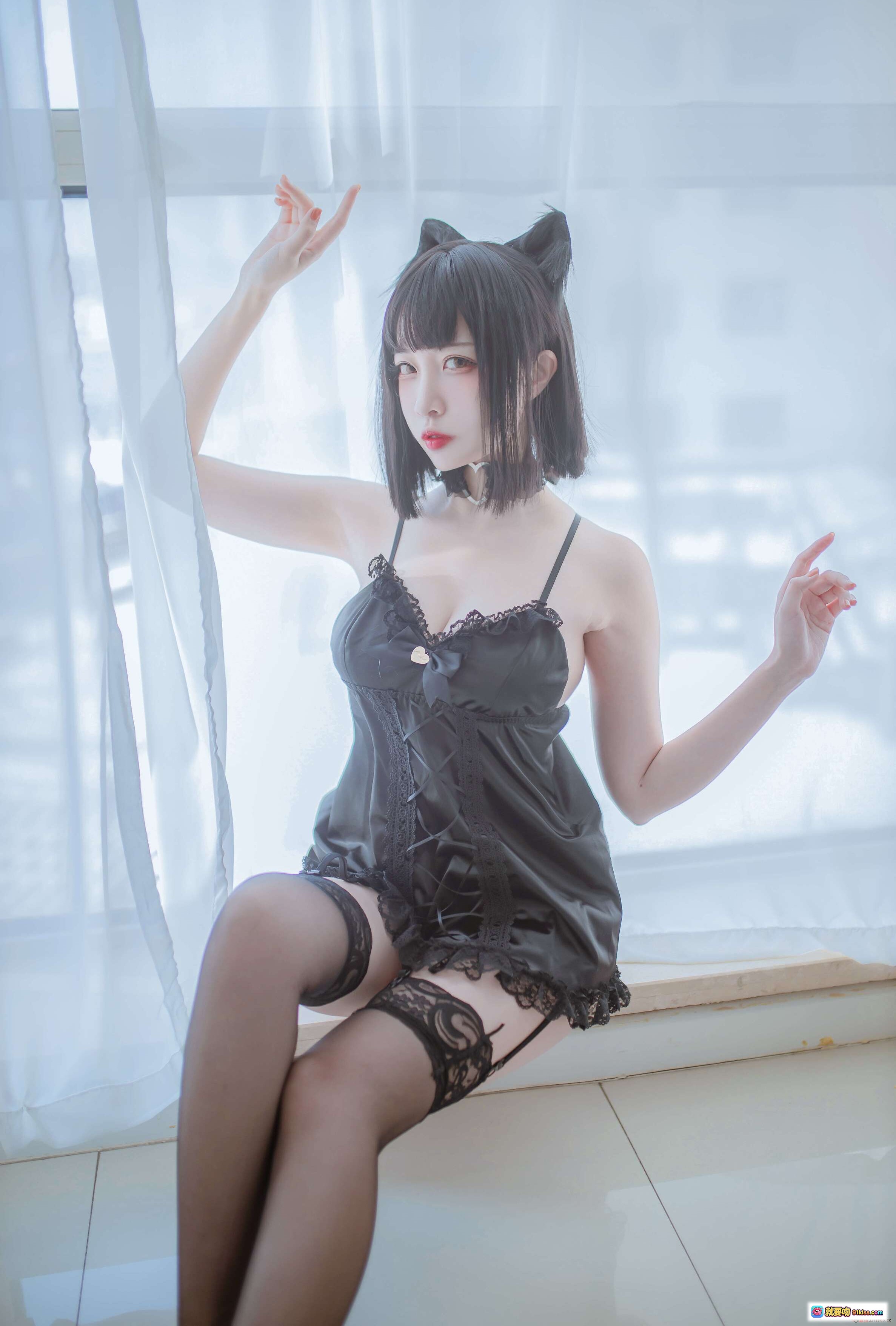 图片[3] - 二佐Nisa NO.072 私房双人猫耳写真 日奈娇x二佐 43P高清美图 黑白蕾丝内衣 黑丝白丝诱惑 柔光室内拍摄 甜美性感风格 - 就要吻