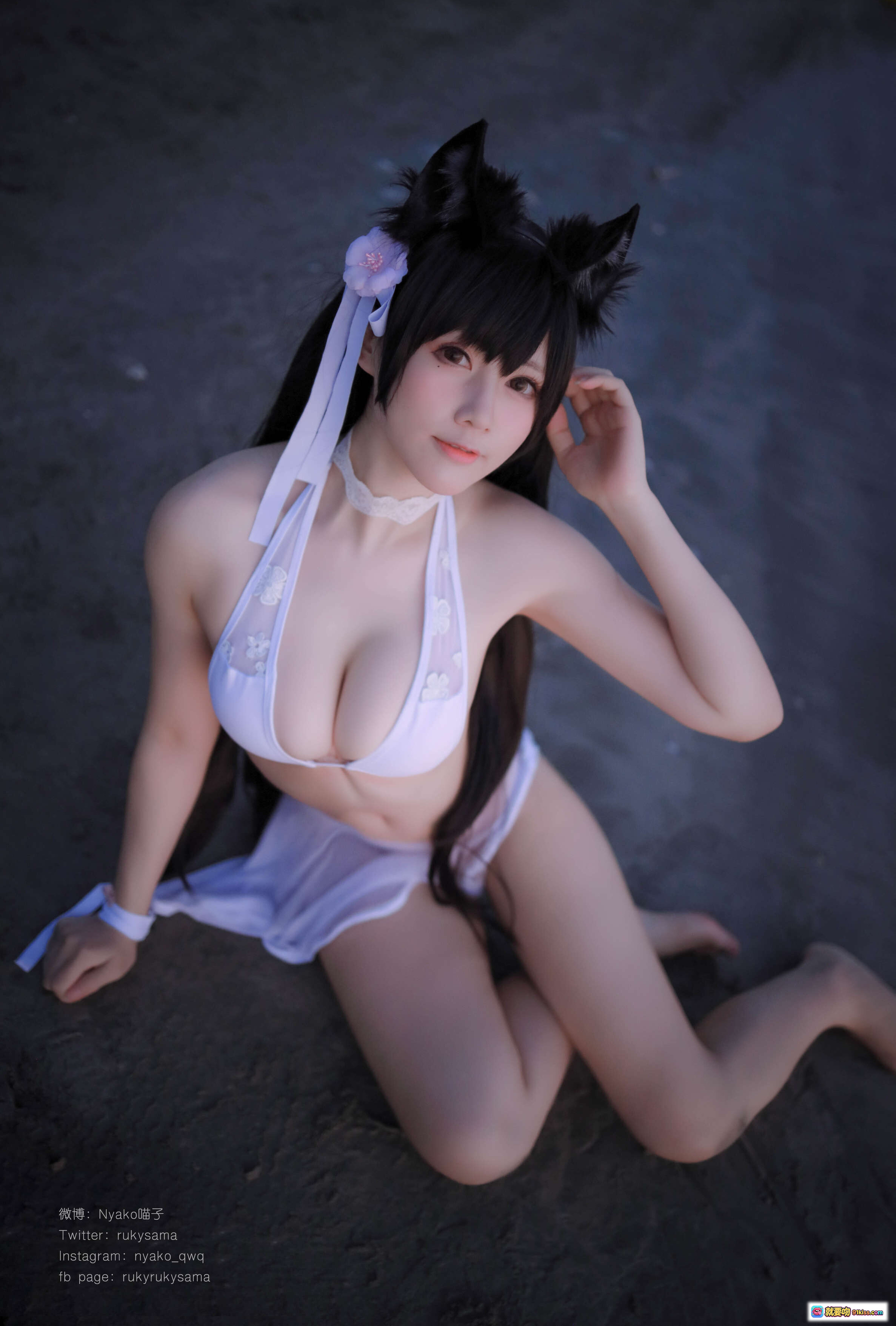 图片[9] - 疯猫ss NO.014 爱宕泳装海边写真 25P高清美图 白色比基尼长发猫耳少女夕阳沙滩风情 - 就要吻