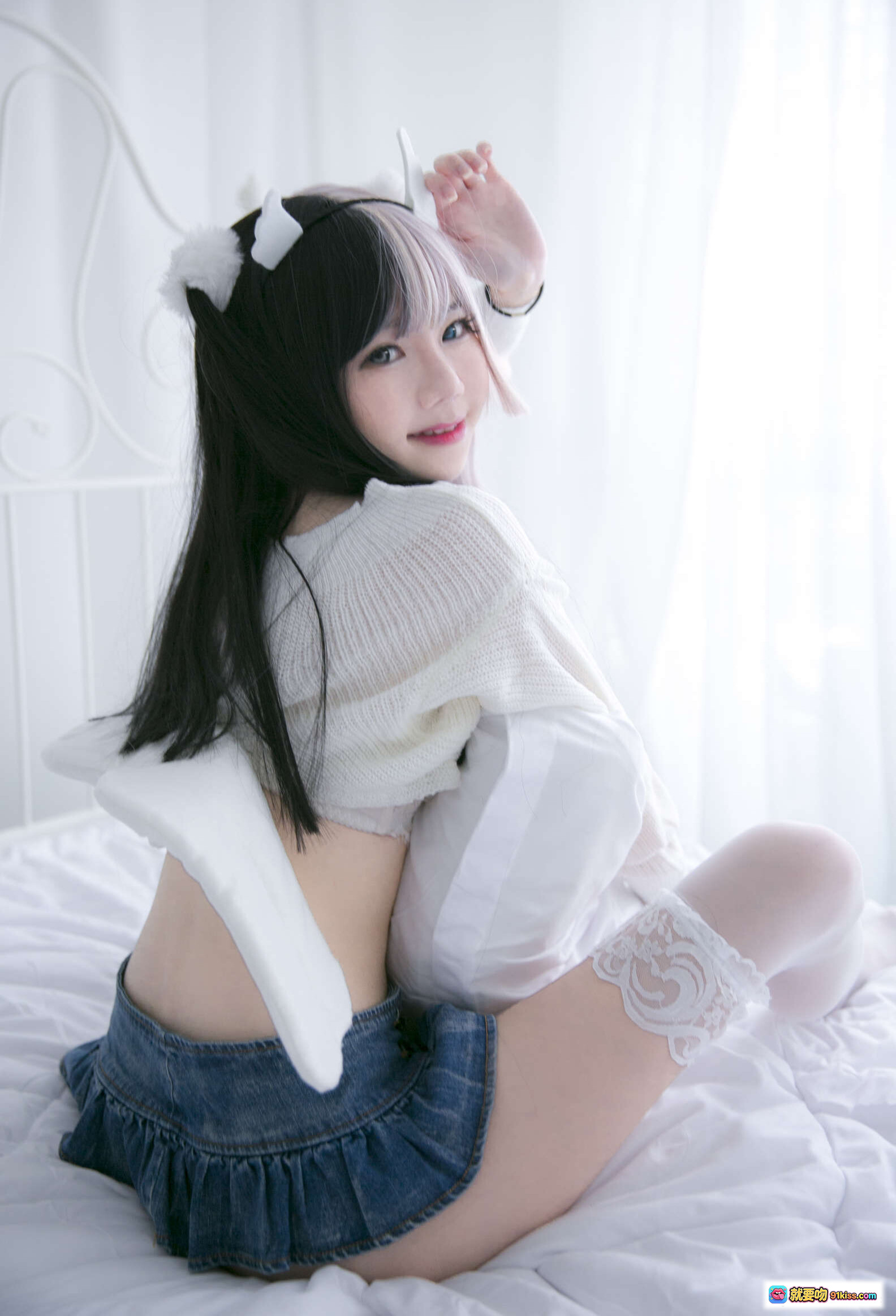 图片[6] - Sally Dorasnow NO.003 Angel Lucina 白丝蕾丝美腿床上写真 28P高清私房图集 - 就要吻