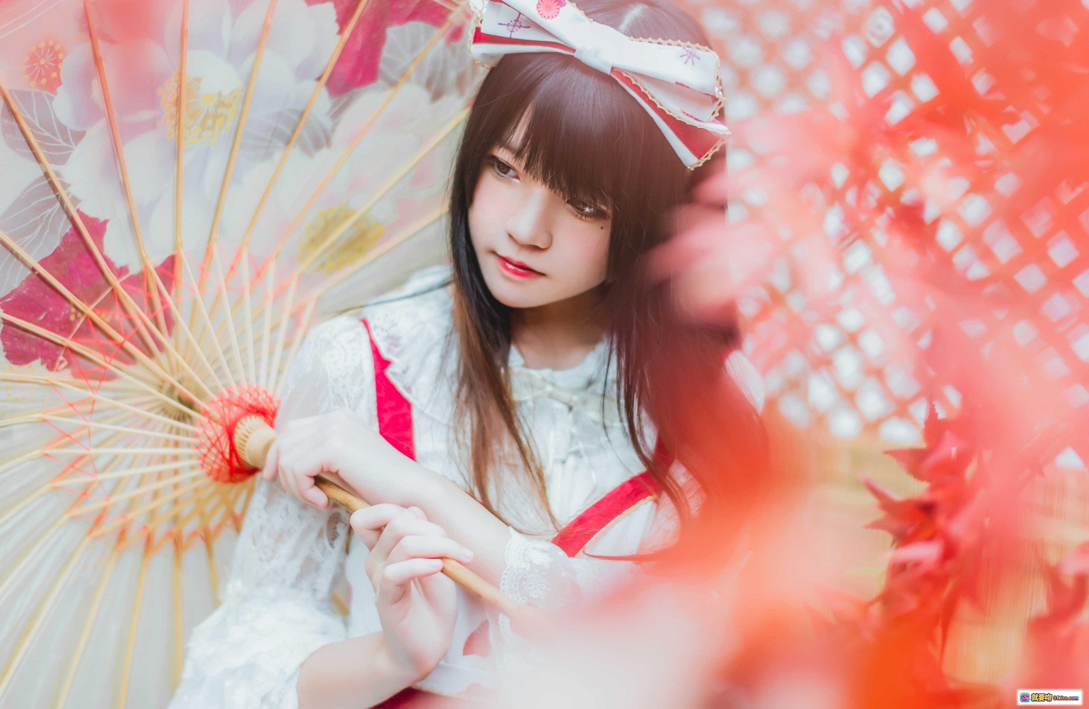 图片[2] - 桜桃喵017和风Lolita写真｜日系少女头饰伞影柔光22P高清图集 - 就要吻