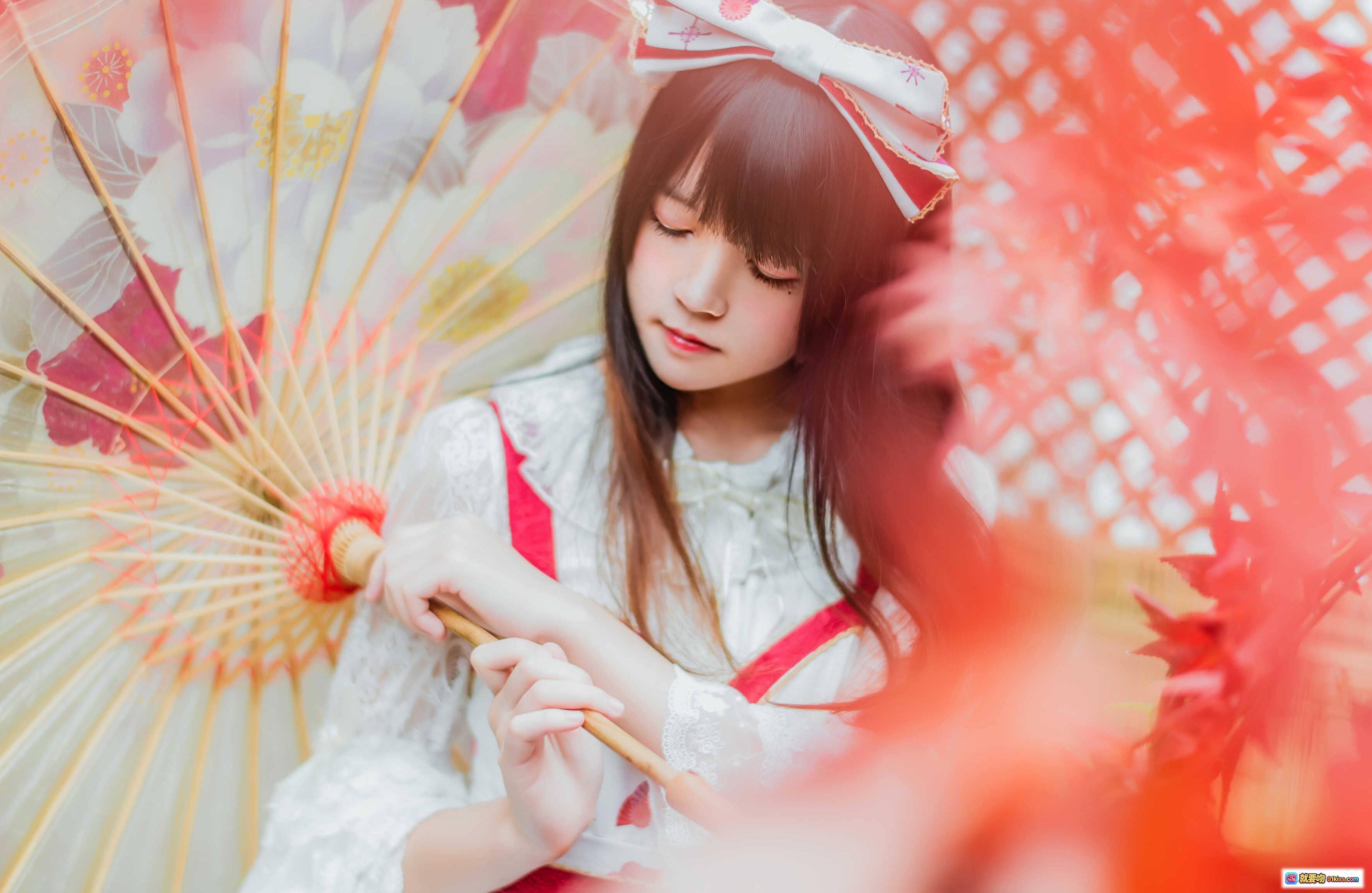图片[4] - 桜桃喵017和风Lolita写真｜日系少女头饰伞影柔光22P高清图集 - 就要吻