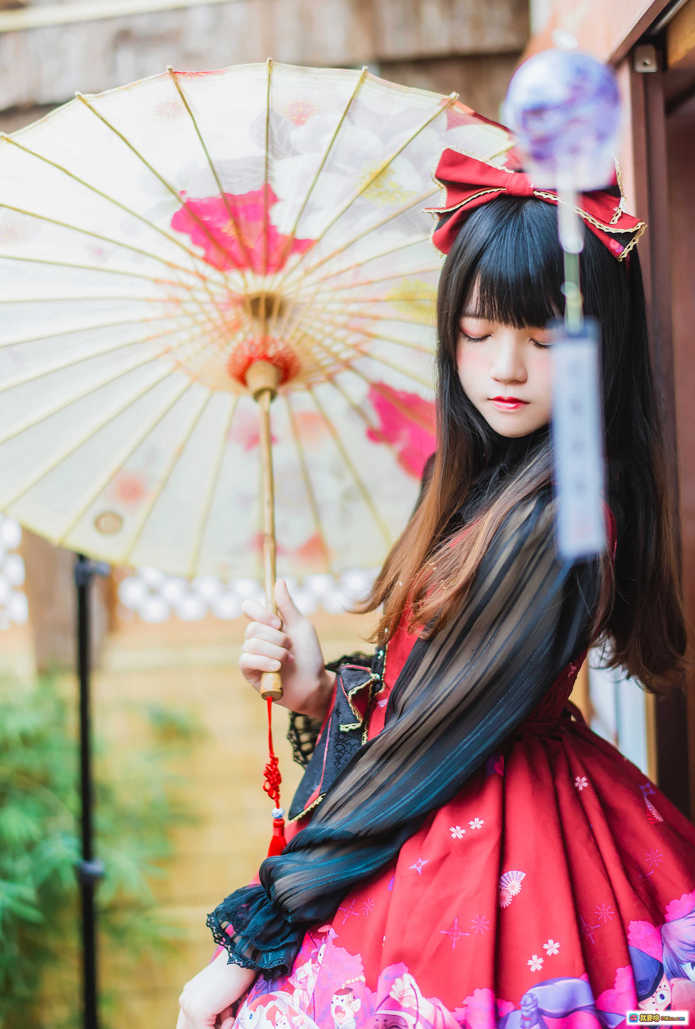 图片[3] - 桜桃喵017和风Lolita写真｜日系少女头饰伞影柔光22P高清图集 - 就要吻