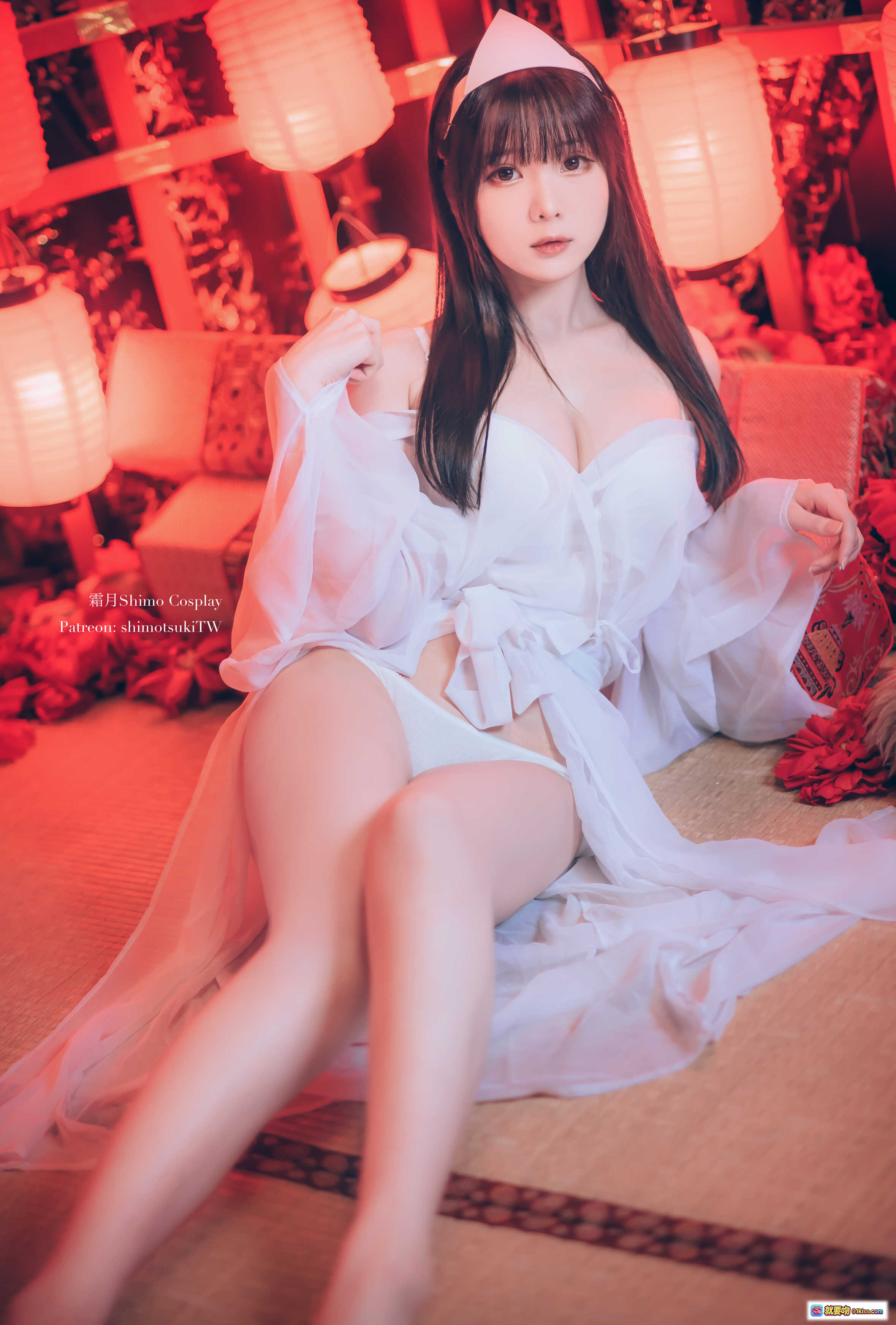 图片[10] - 霜月Shimo Cosplay万圣主题写真NO.005｜白色猫耳浴袍少女｜日系甜美性感风｜19P高清图集 - 就要吻