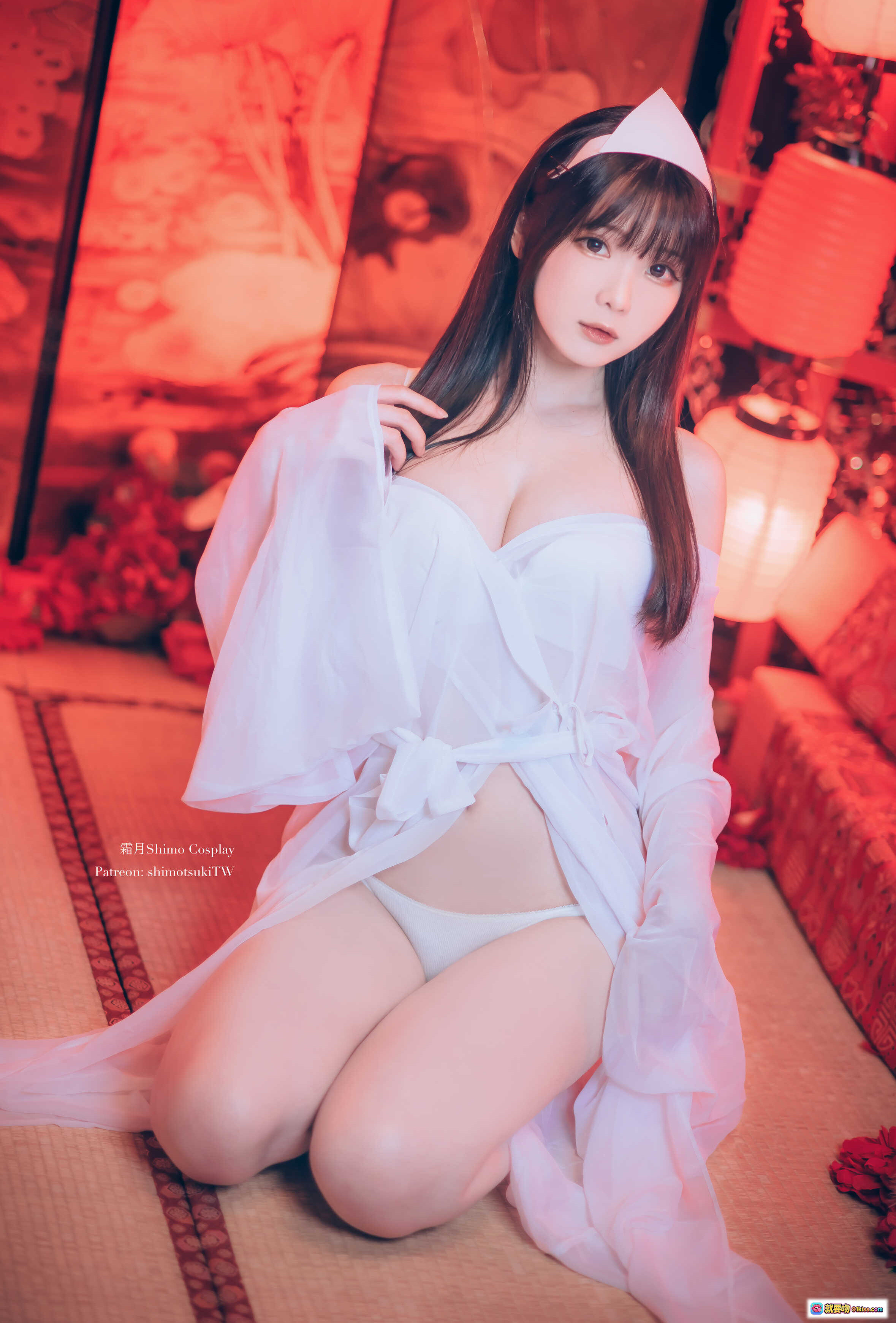 图片[2] - 霜月Shimo Cosplay万圣主题写真NO.005｜白色猫耳浴袍少女｜日系甜美性感风｜19P高清图集 - 就要吻