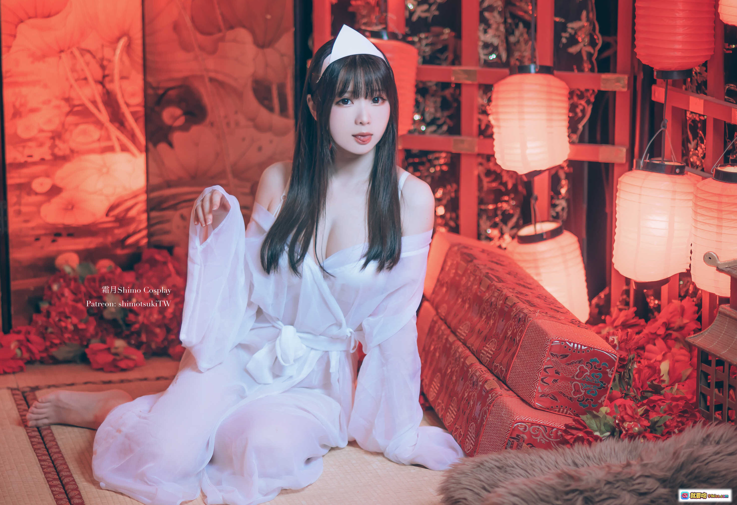 图片[4] - 霜月Shimo Cosplay万圣主题写真NO.005｜白色猫耳浴袍少女｜日系甜美性感风｜19P高清图集 - 就要吻