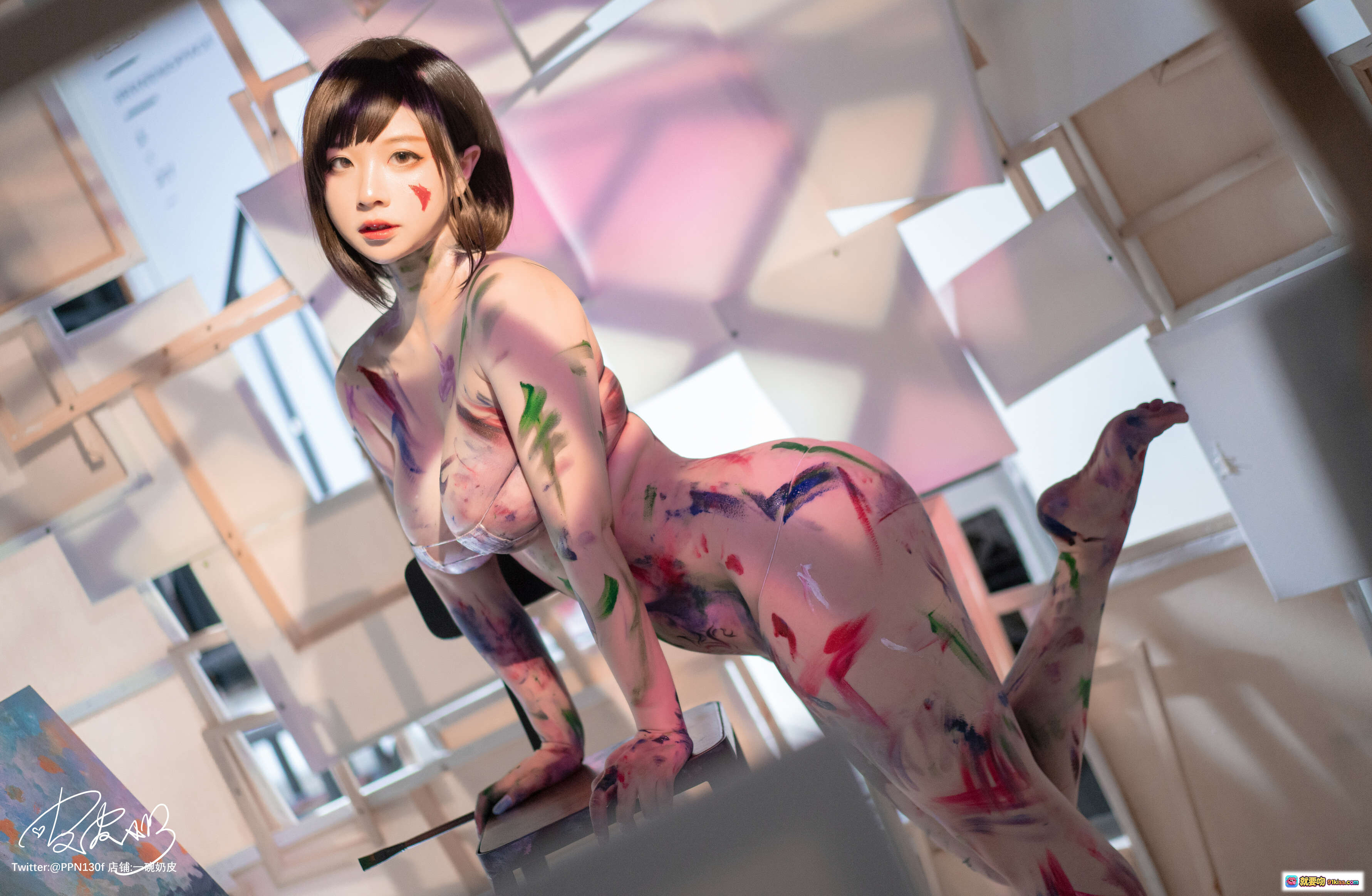 图片[5] - 皮皮奶NO.033生日贺图｜彩绘人体艺术写真｜30P高清图集｜唯美性感姿态｜艺术摄影收藏 - 就要吻