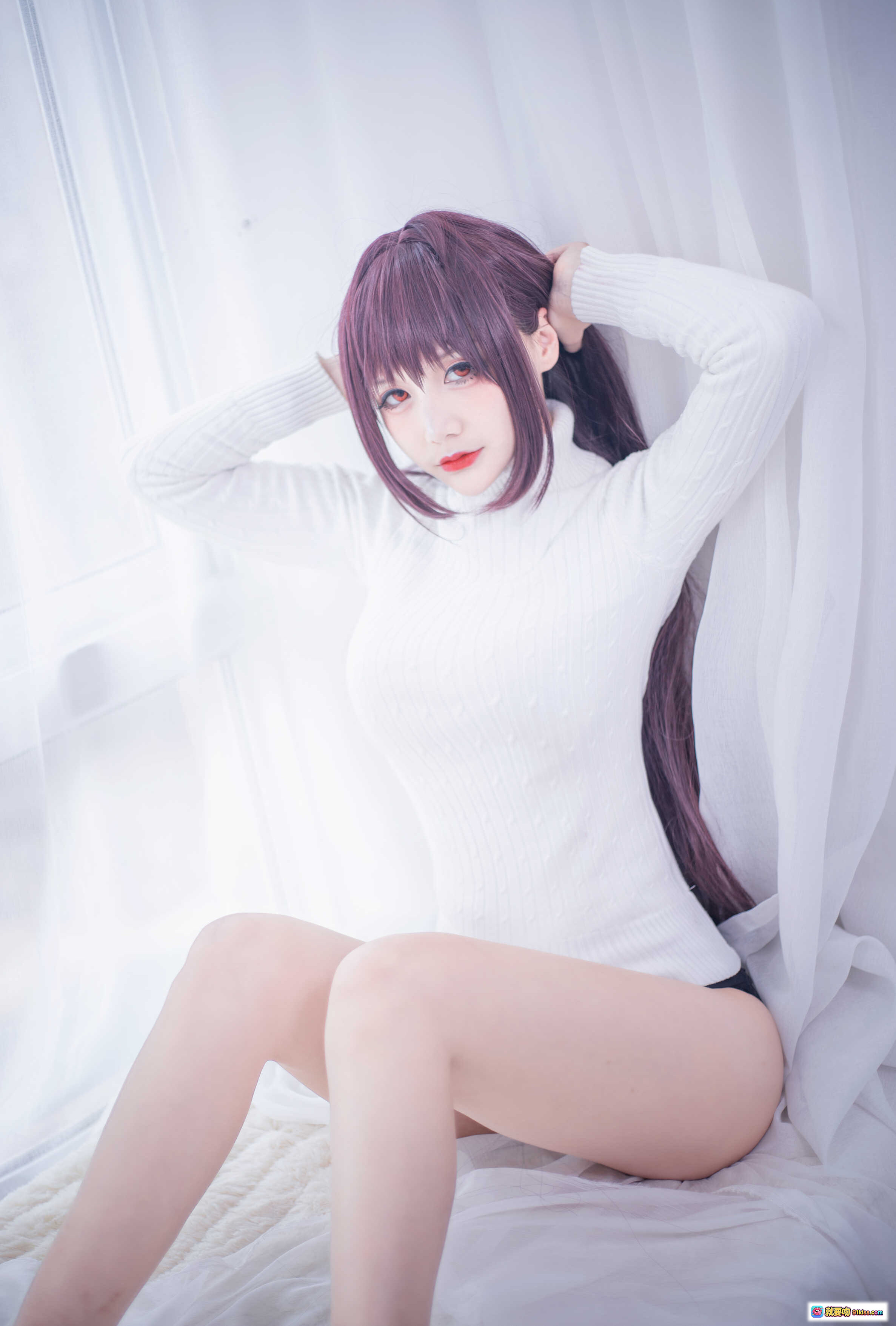 图片[8] - 仙九Airi NO.008 斯卡哈毛衣写真 21P高清美腿特写 白色床品柔光氛围 甜美性感风格 无视频纯图集 - 就要吻