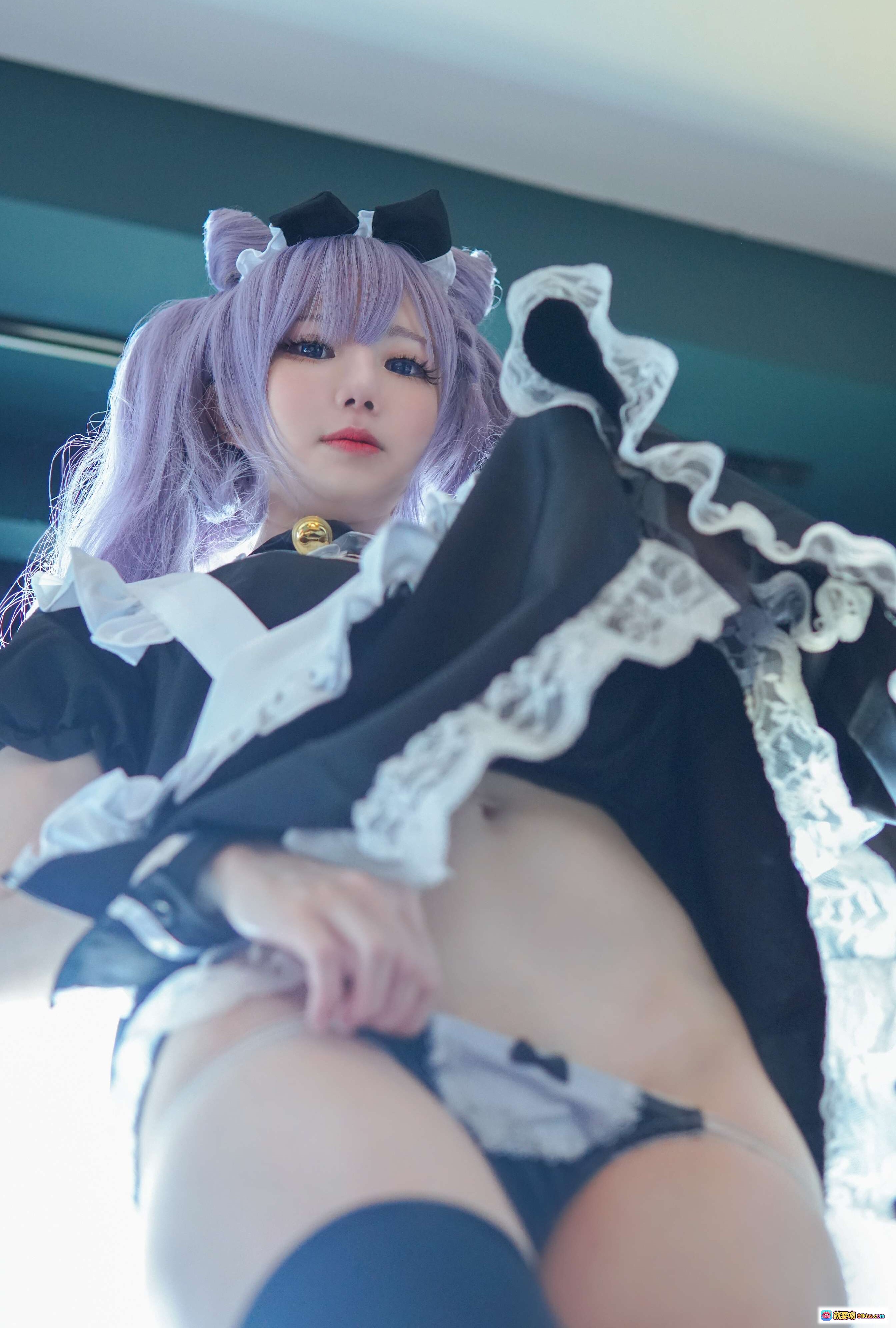 图片[4] - Sally Dorasnow NO.005 刻晴女仆装Cosplay 紫发猫耳黑丝美腿 52P高清写真集 - 就要吻