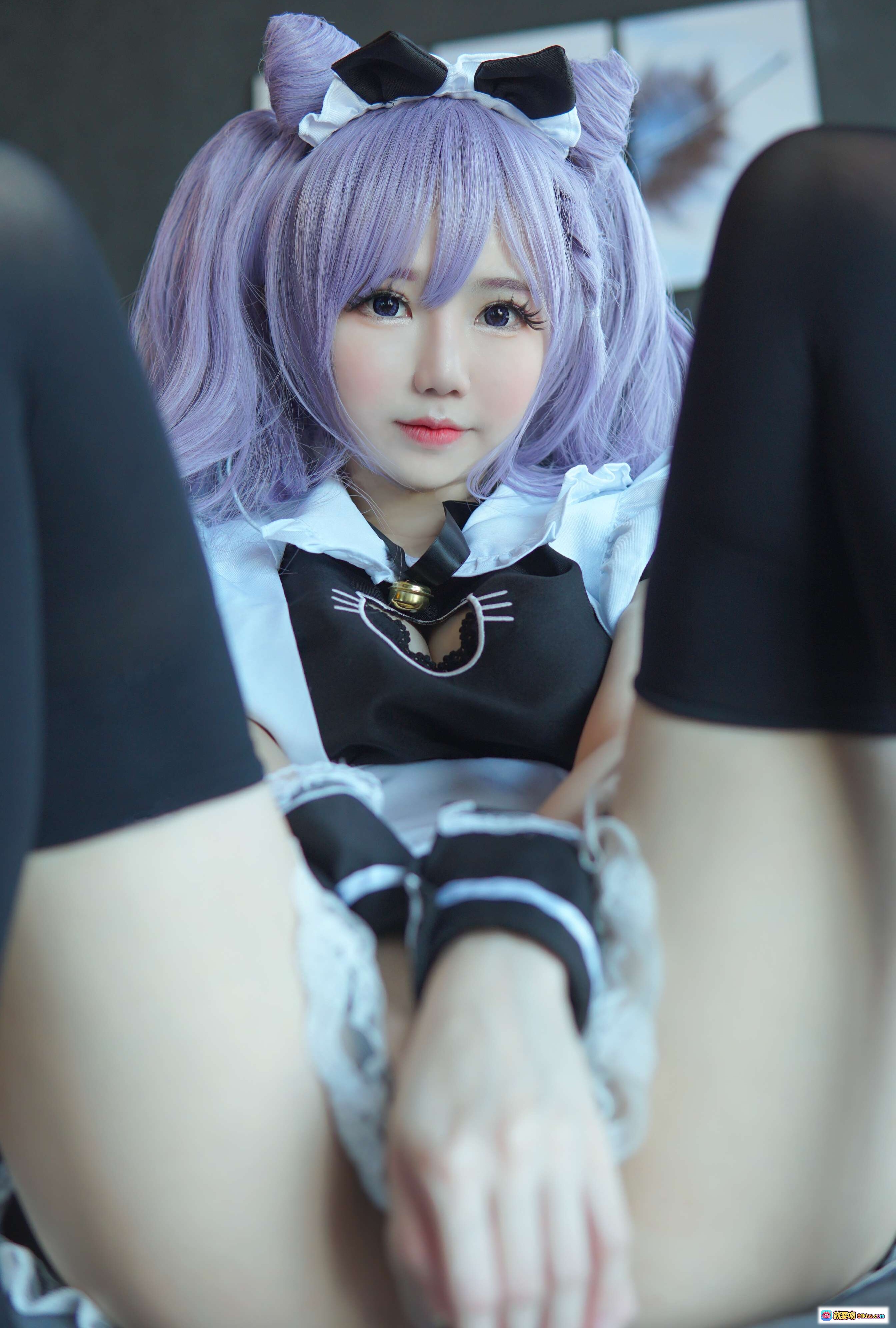 图片[9] - Sally Dorasnow NO.005 刻晴女仆装Cosplay 紫发猫耳黑丝美腿 52P高清写真集 - 就要吻