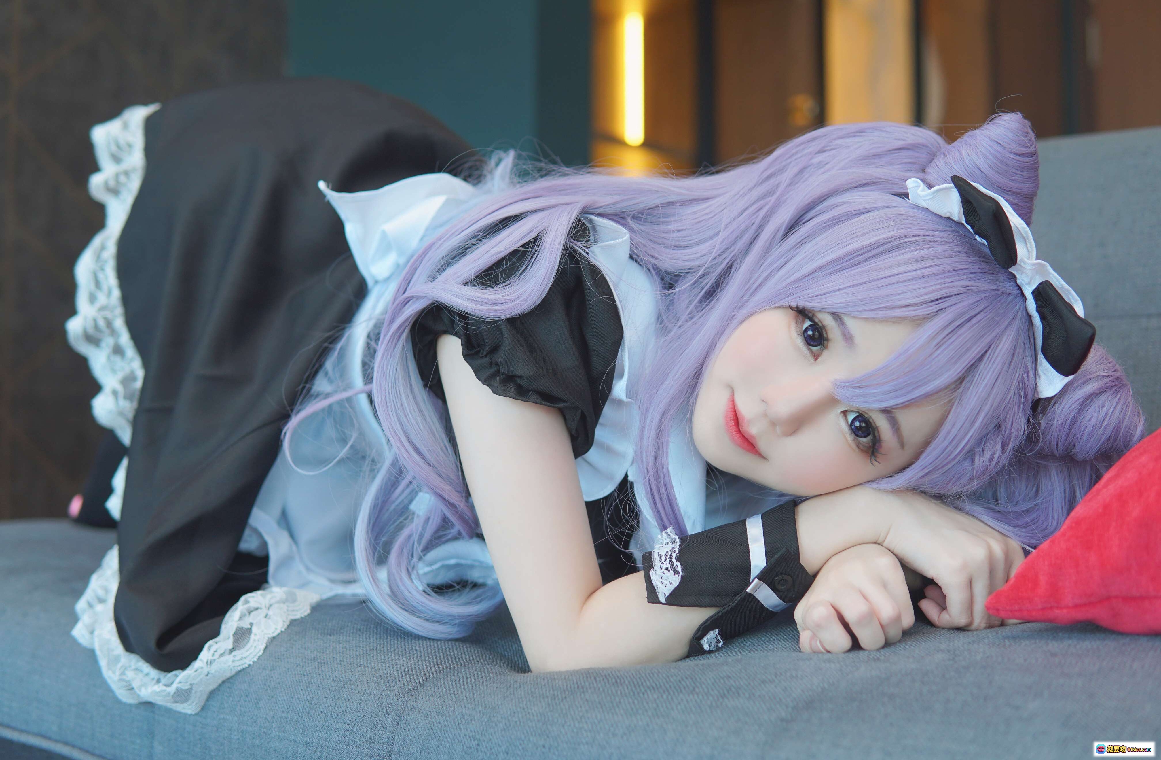 图片[10] - Sally Dorasnow NO.005 刻晴女仆装Cosplay 紫发猫耳黑丝美腿 52P高清写真集 - 就要吻