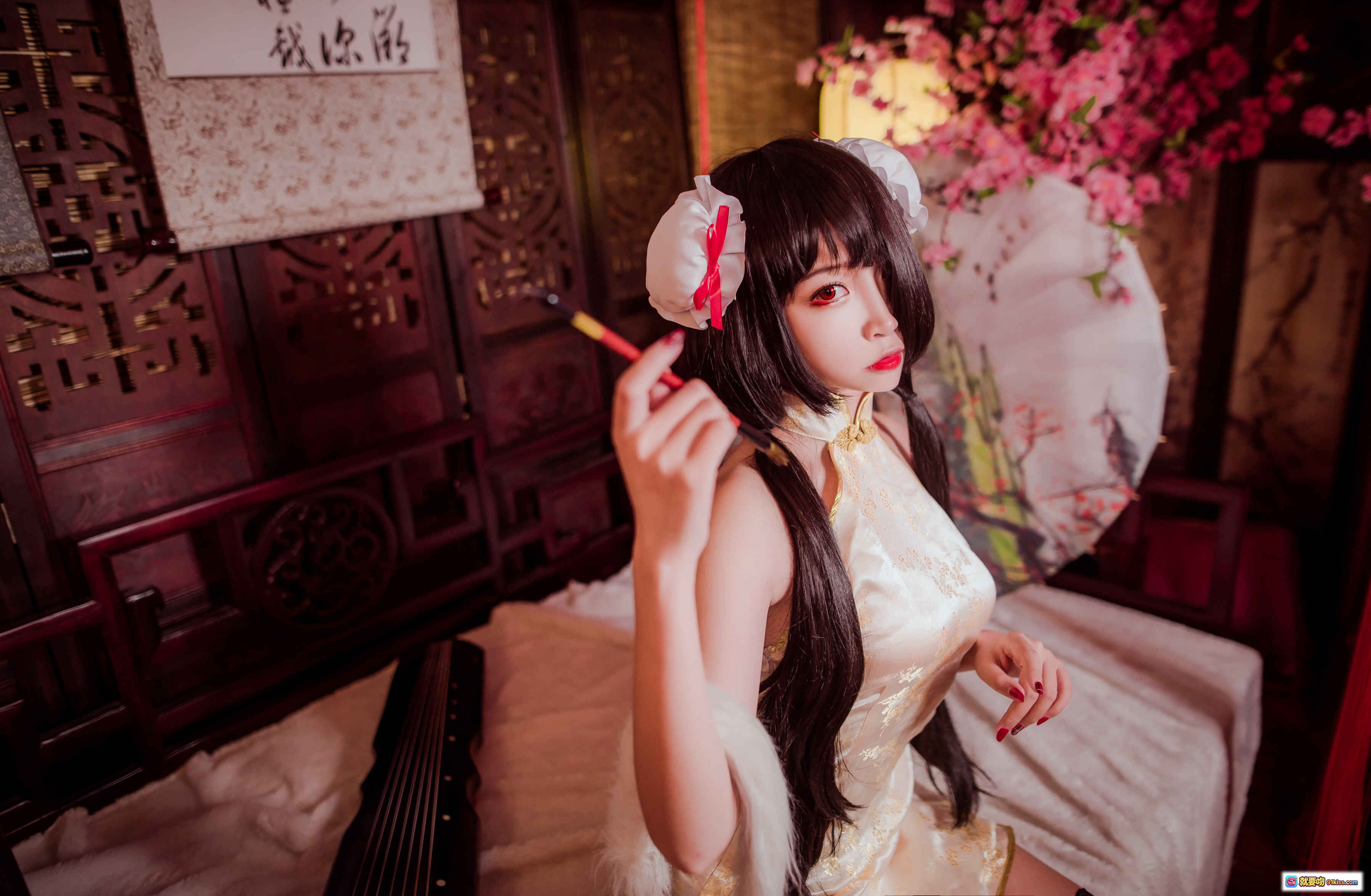 图片[3] - 二佐Nisa NO.019 狂三旗袍写真 丝袜美腿黑丝蕾丝边 优雅性感私房照 31P高清图集 - 就要吻