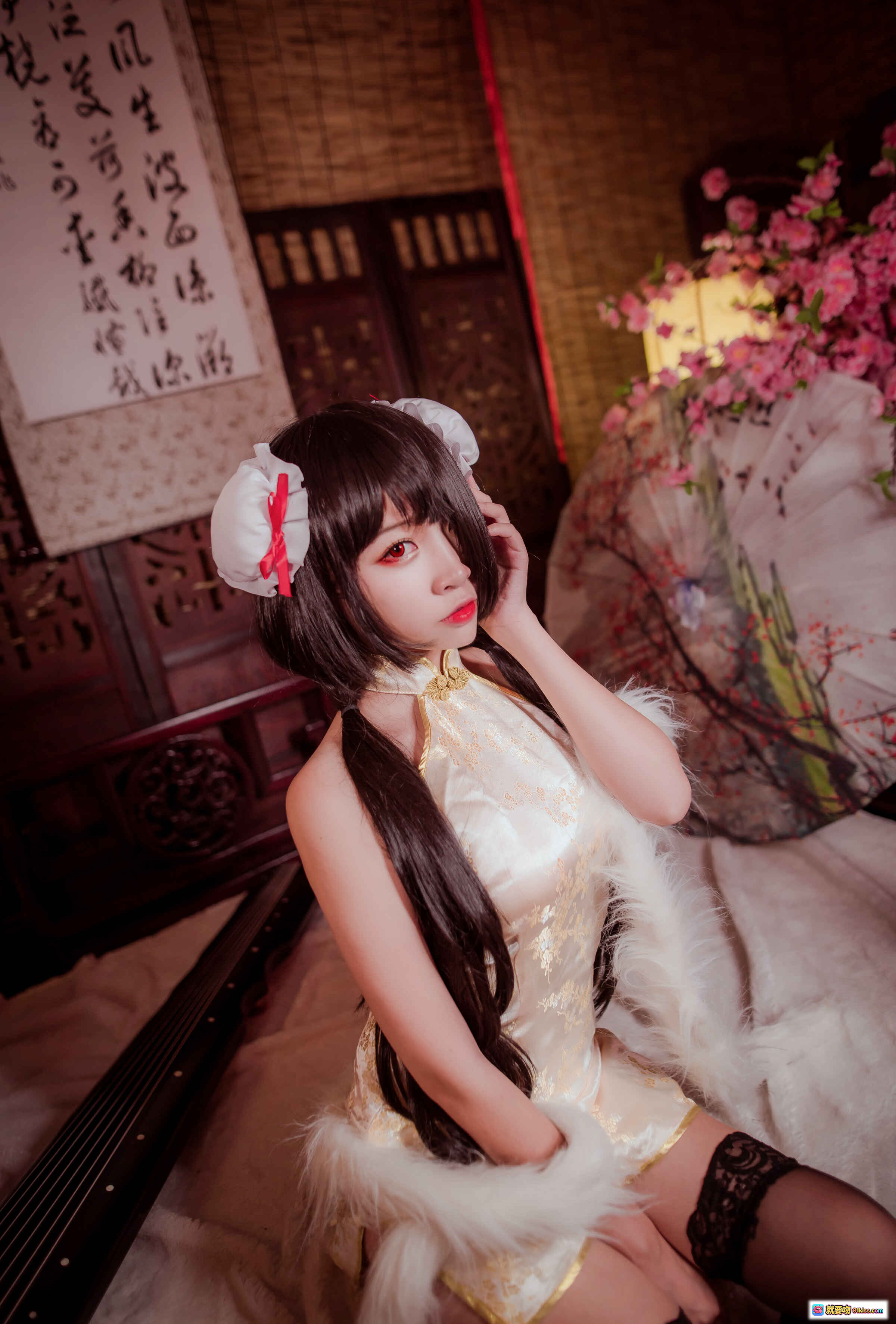 图片[10] - 二佐Nisa NO.019 狂三旗袍写真 丝袜美腿黑丝蕾丝边 优雅性感私房照 31P高清图集 - 就要吻