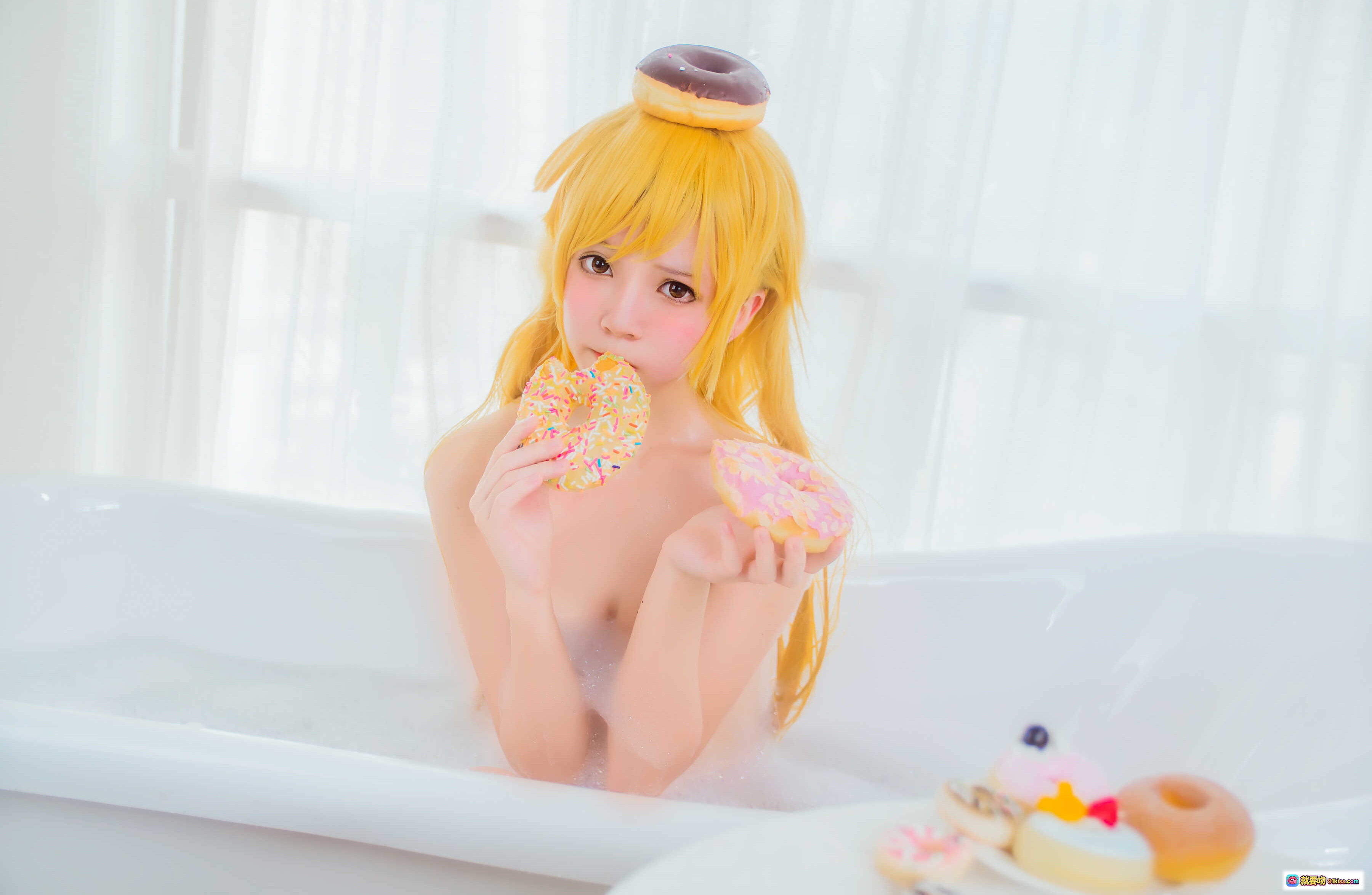 图片[3] - 桜桃喵036小忍浴缸写真｜金发少女泡澡美图｜50P高清私房照｜浴室泡泡氛围感Cosplay - 就要吻