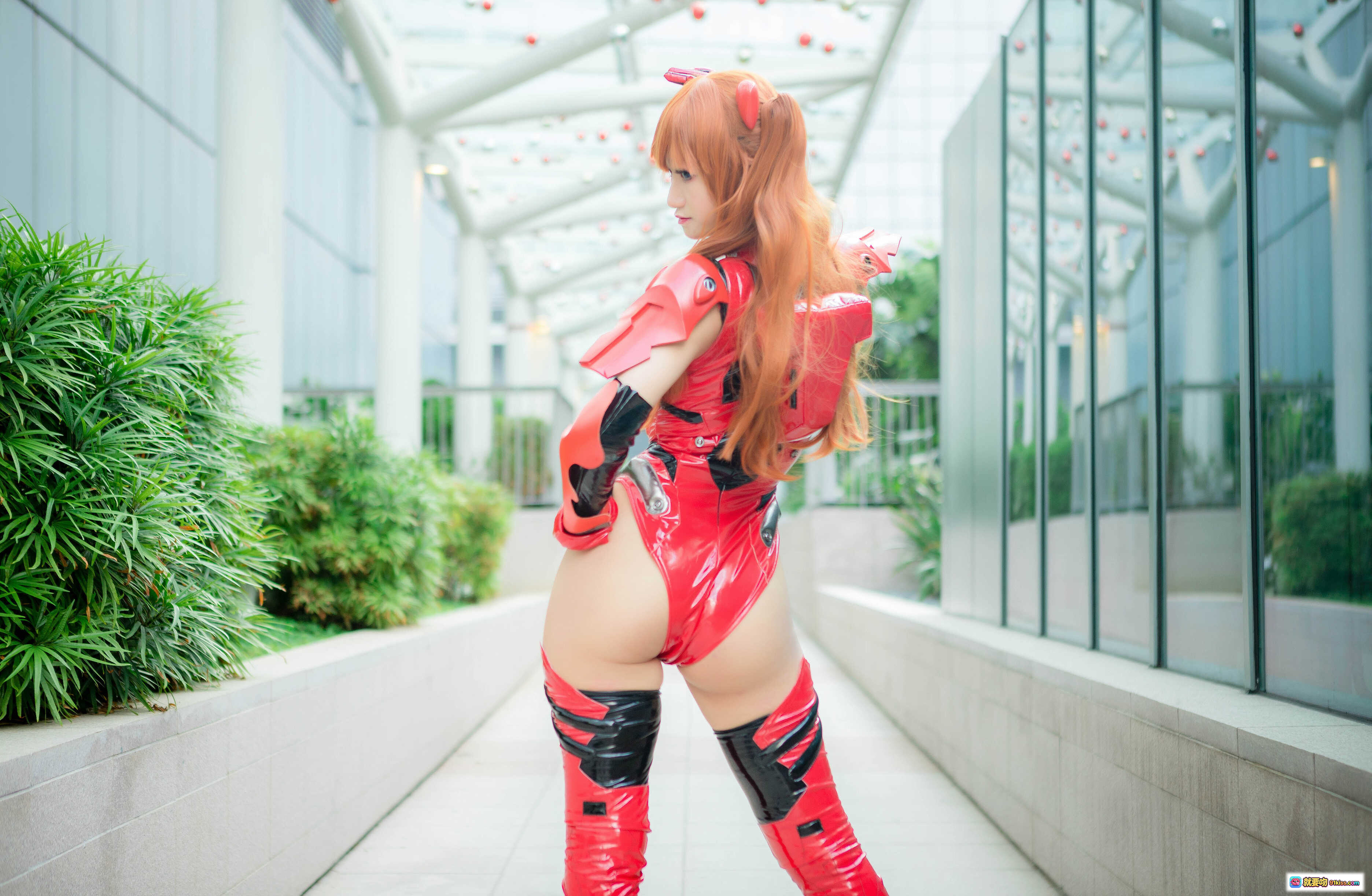 图片[3] - 越南妹KuukoW NO.001 Asuka Cosplay 红色战斗服 橙发双马尾 机甲风写真 二次元美少女 - 就要吻