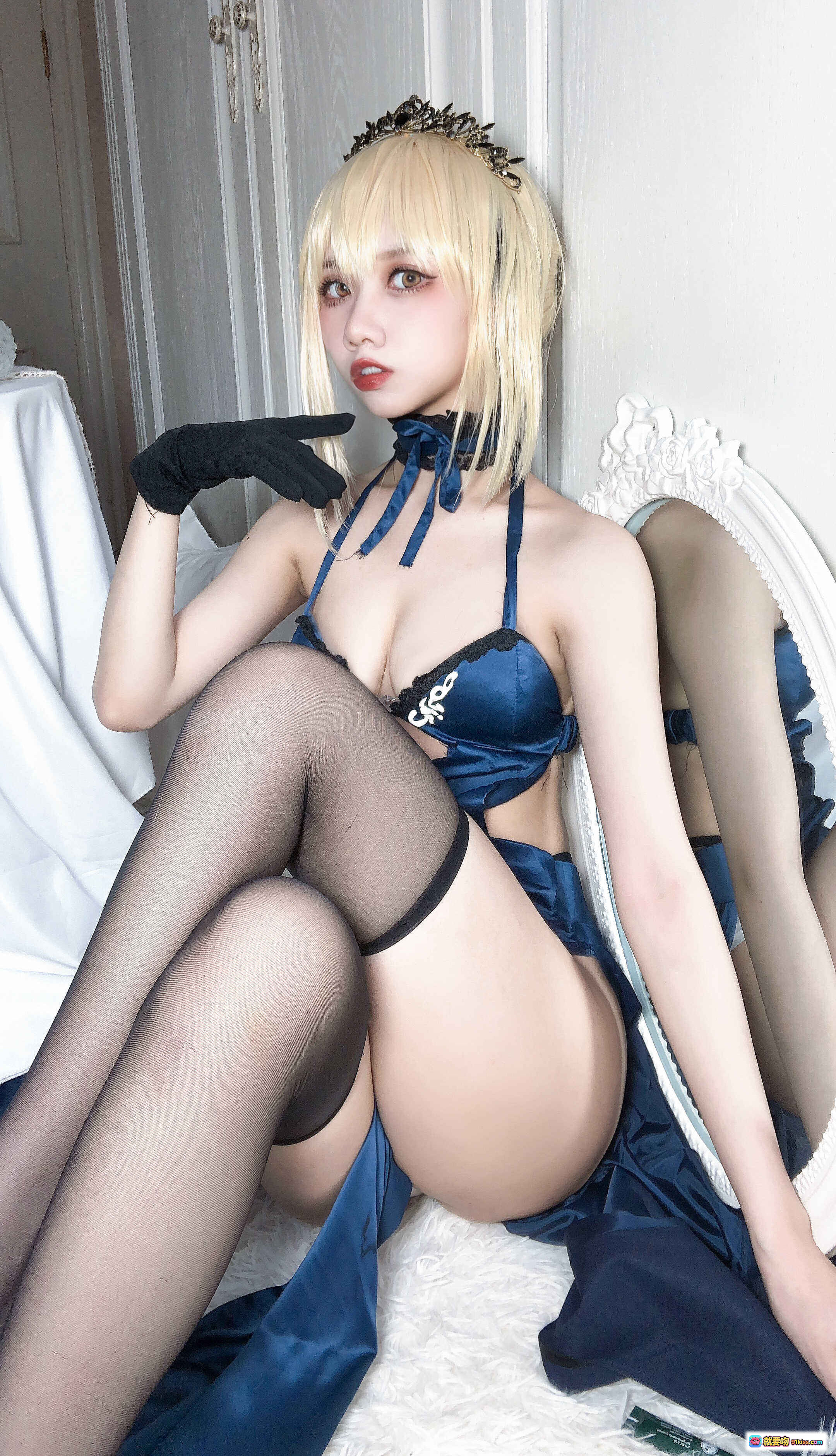 图片[8] - 果咩酱w NO.001 黑呆 Cosplay 美女 丝袜 优雅卧室写真 30P高清图集 - 就要吻