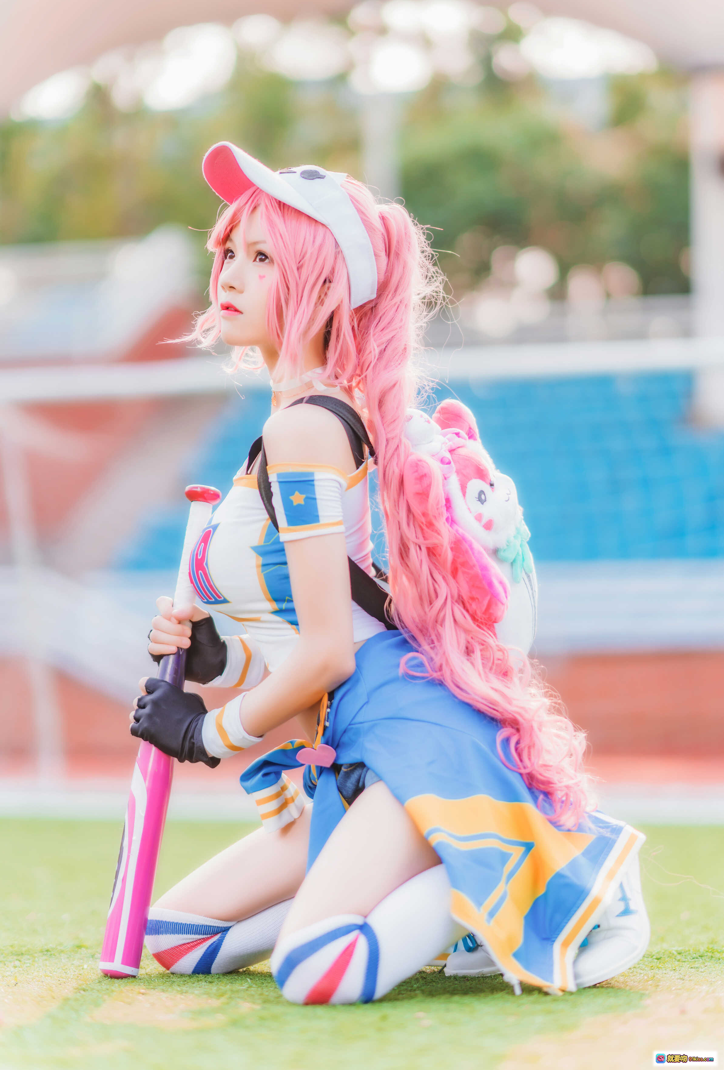 图片[10] - 桜桃喵木兰星元cosplay粉发少女棒球装户外写真甜美可爱动漫角色扮演高清美图 - 就要吻