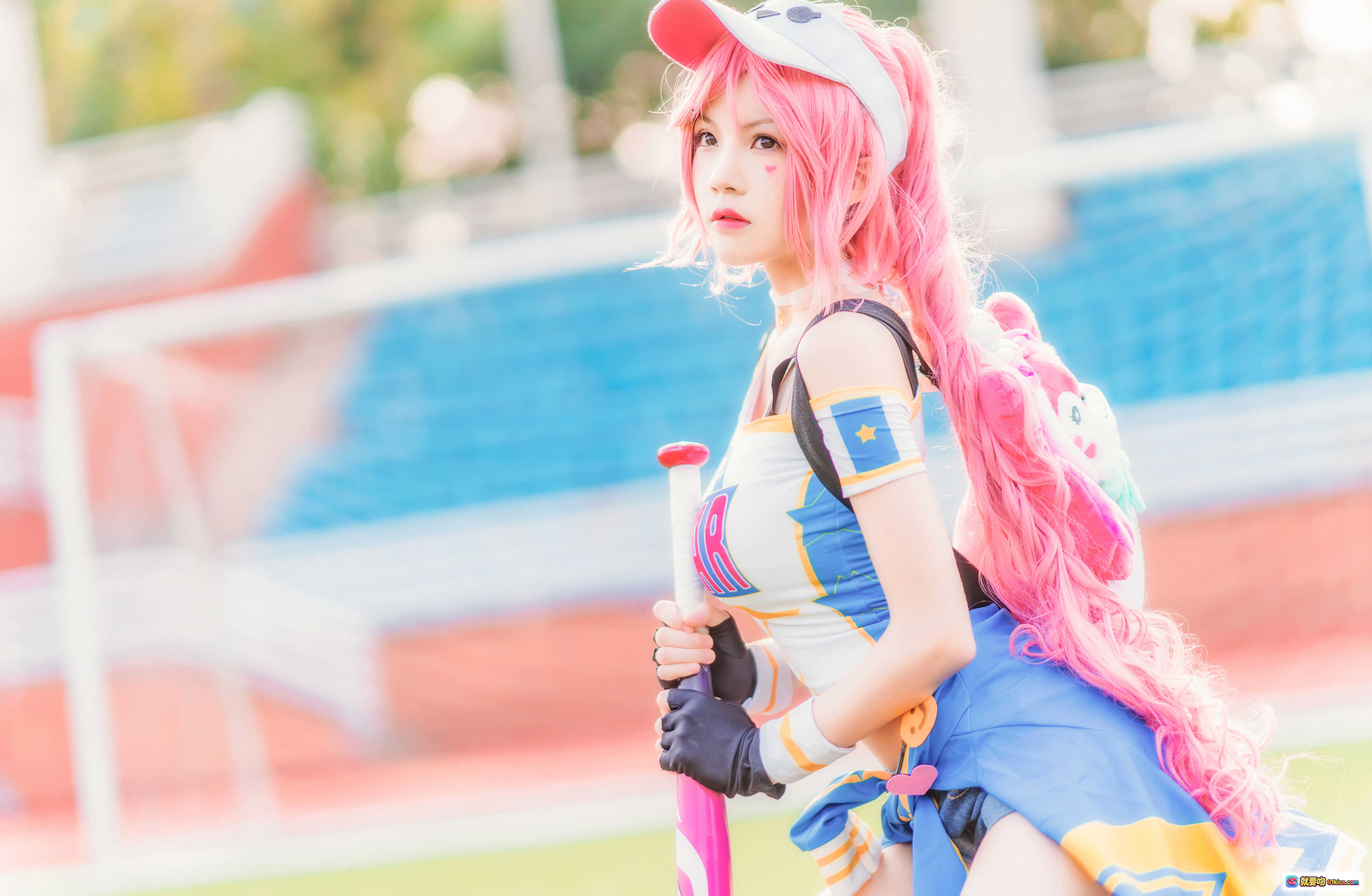 图片[9] - 桜桃喵木兰星元cosplay粉发少女棒球装户外写真甜美可爱动漫角色扮演高清美图 - 就要吻