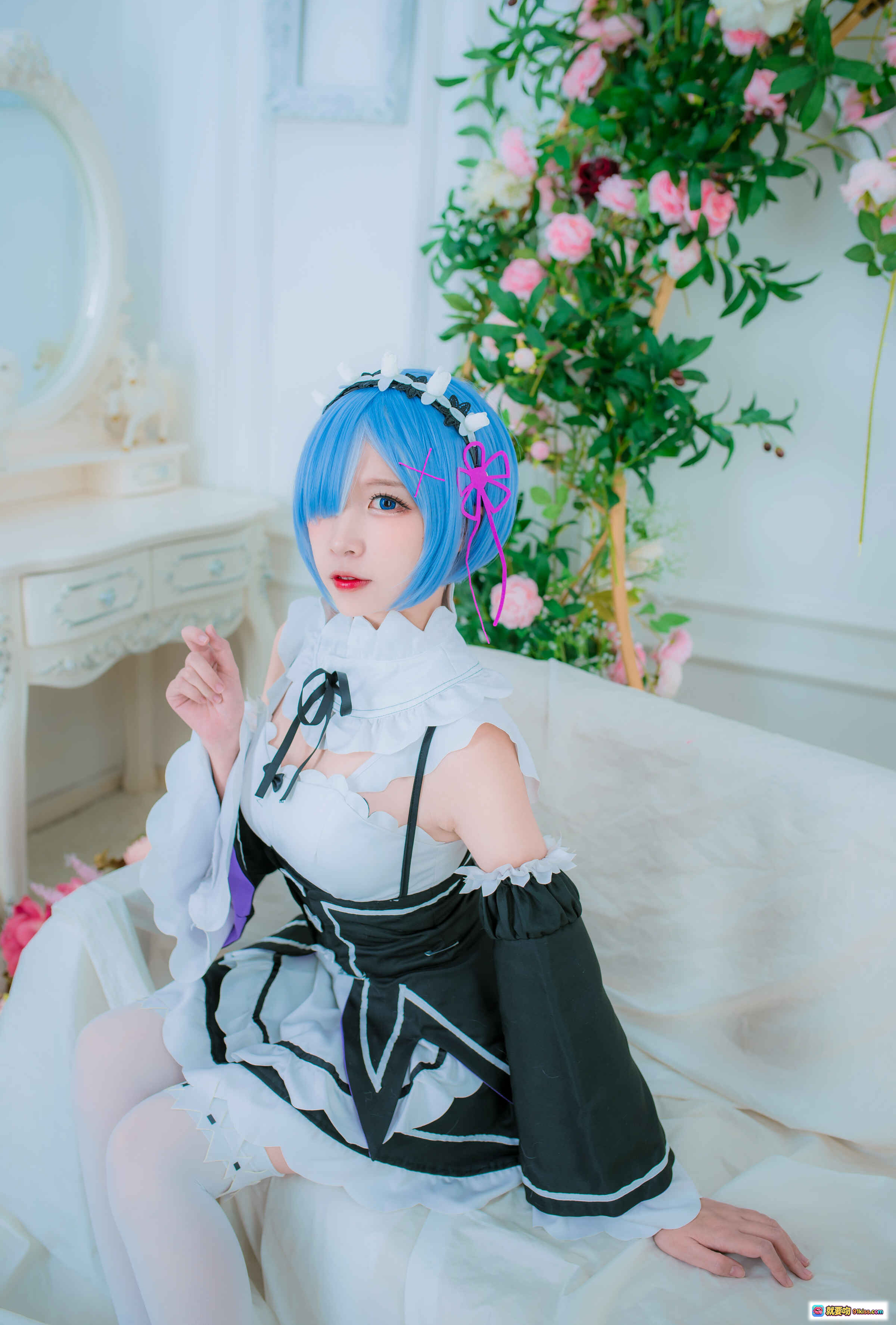图片[2] - 二佐Nisa NO.039 蕾姆女仆装白丝美腿黑皮鞋 Cosplay写真 33P高清图集 - 就要吻