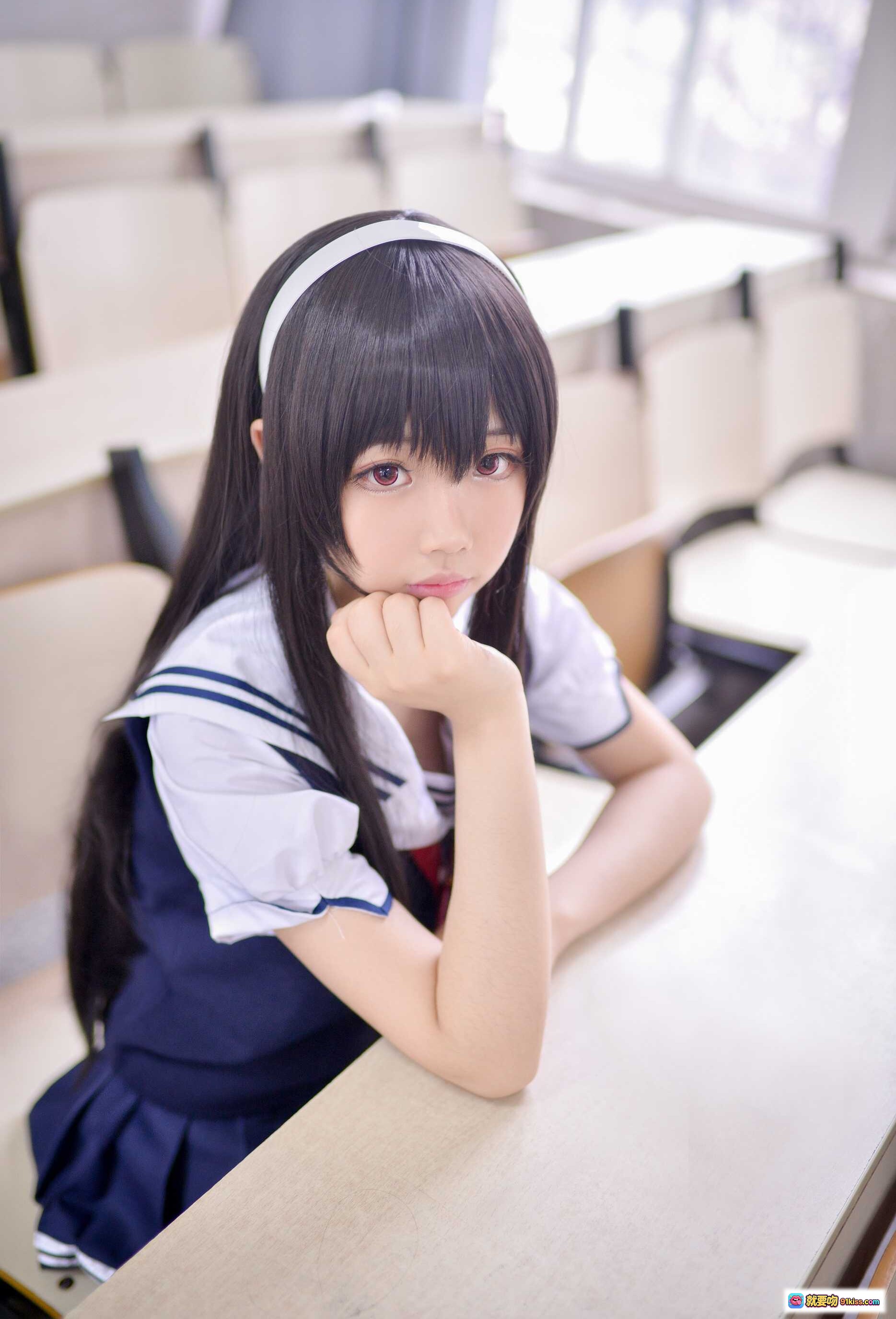 图片[8] - 雪琪SAMA NO.023 霞之丘诗羽 黑丝美腿 学院风制服 坐姿翘腿 课堂场景 高清写真 24P 75MB - 就要吻