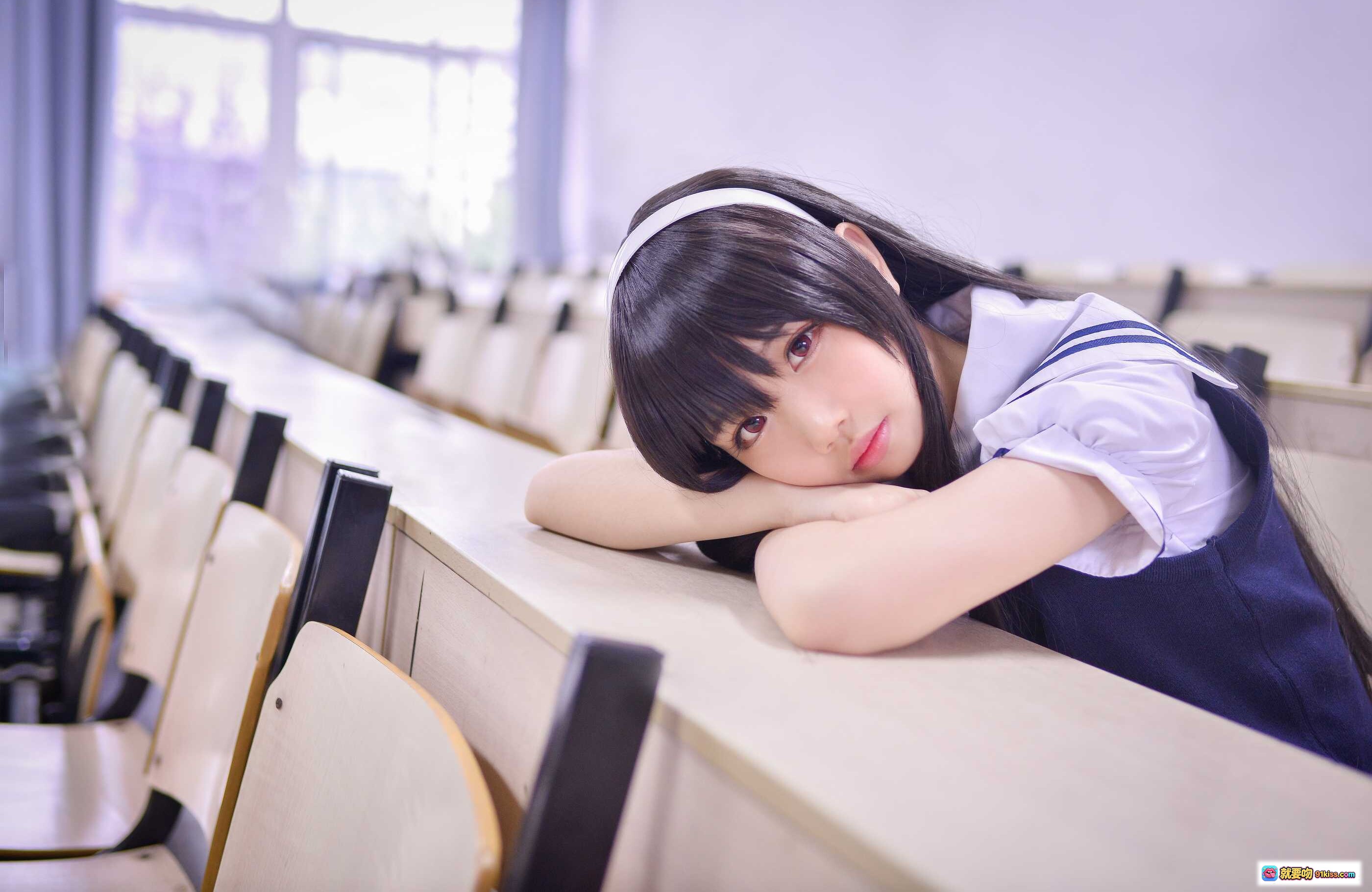 图片[7] - 雪琪SAMA NO.023 霞之丘诗羽 黑丝美腿 学院风制服 坐姿翘腿 课堂场景 高清写真 24P 75MB - 就要吻