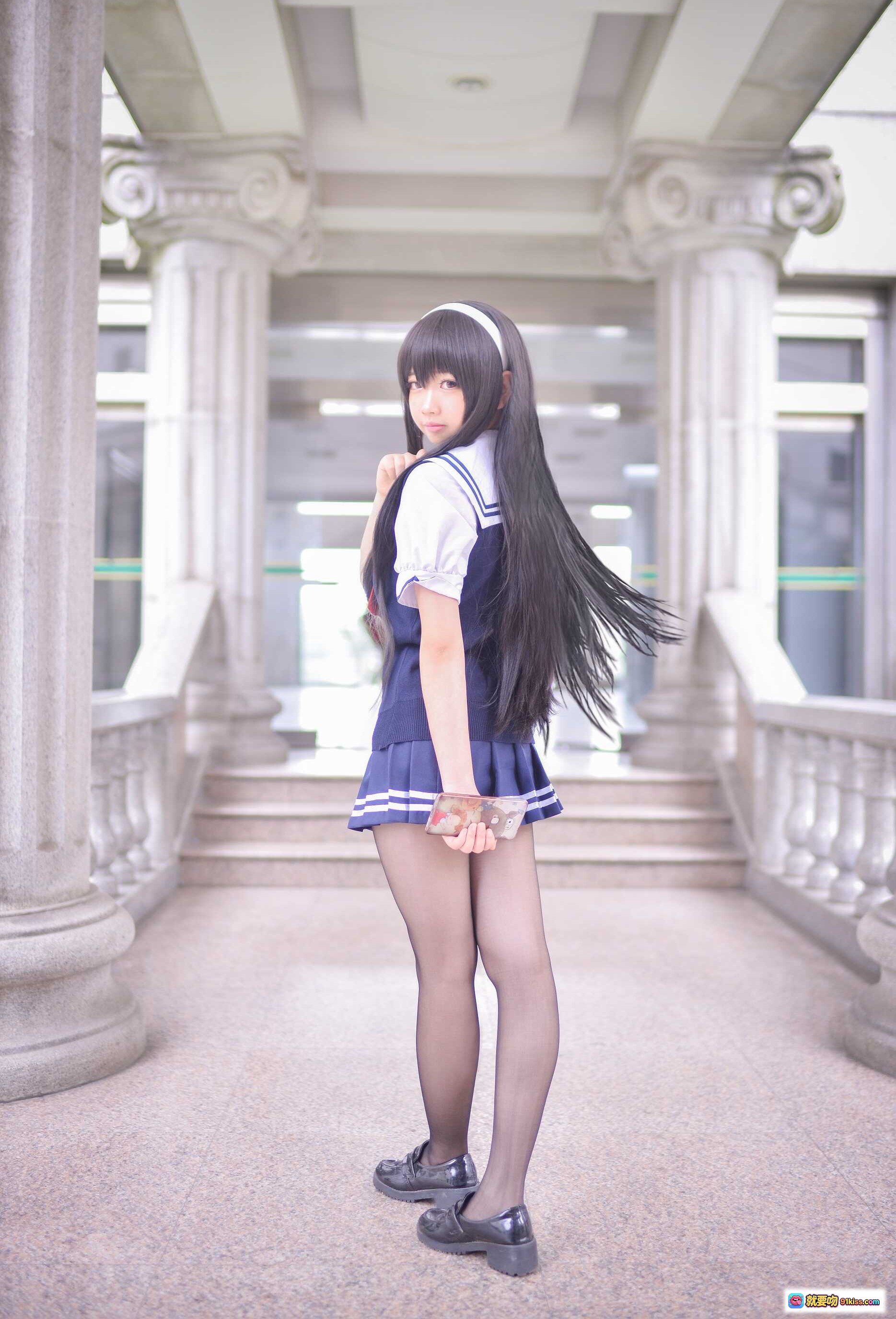 图片[6] - 雪琪SAMA NO.023 霞之丘诗羽 黑丝美腿 学院风制服 坐姿翘腿 课堂场景 高清写真 24P 75MB - 就要吻