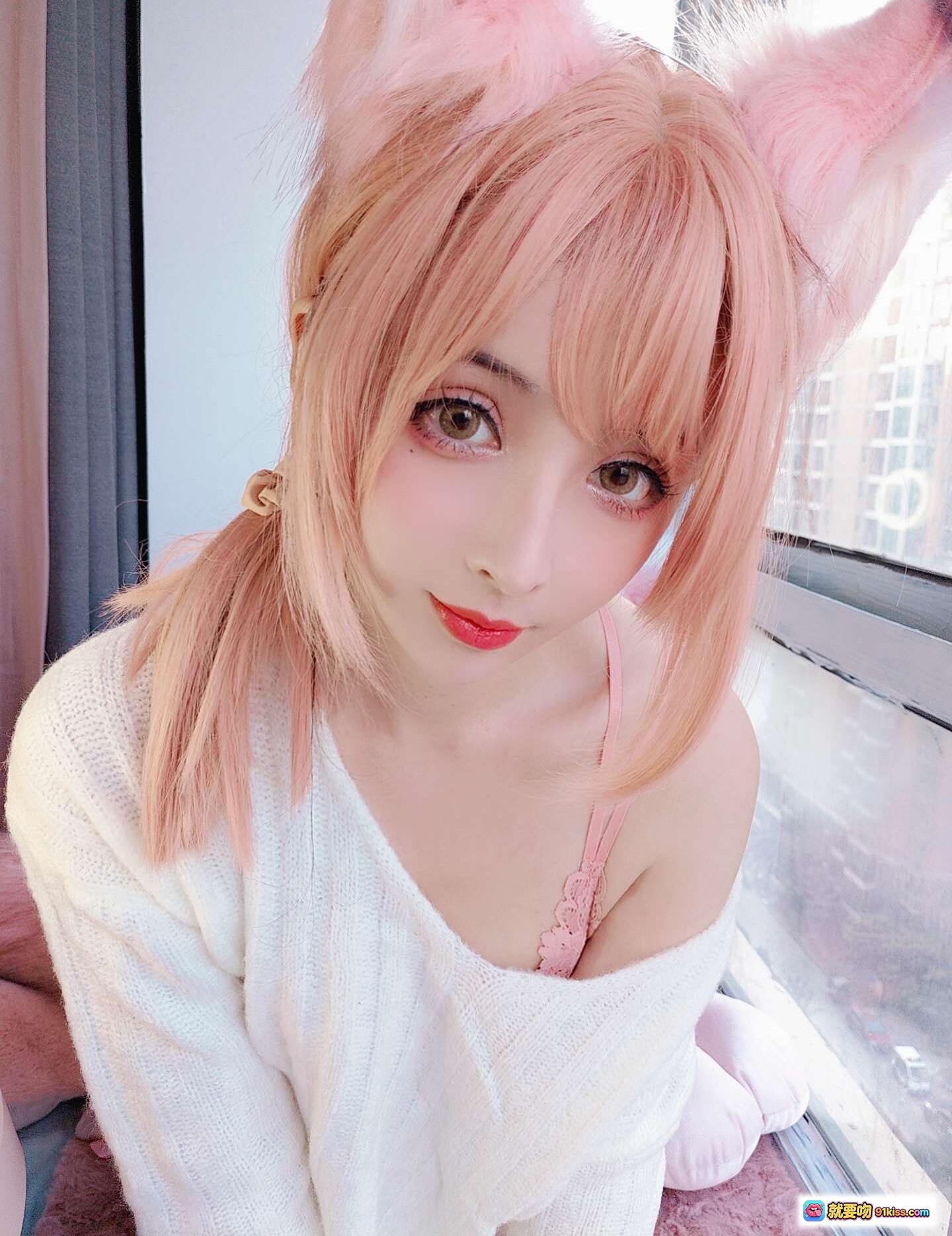 图片[2] - rioko凉凉子NO.050家中人妻狐写真 甜美粉嫩蕾丝内衣 白色毛衣搭配 丝袜美腿 自拍私房照 22P高清图集 - 就要吻