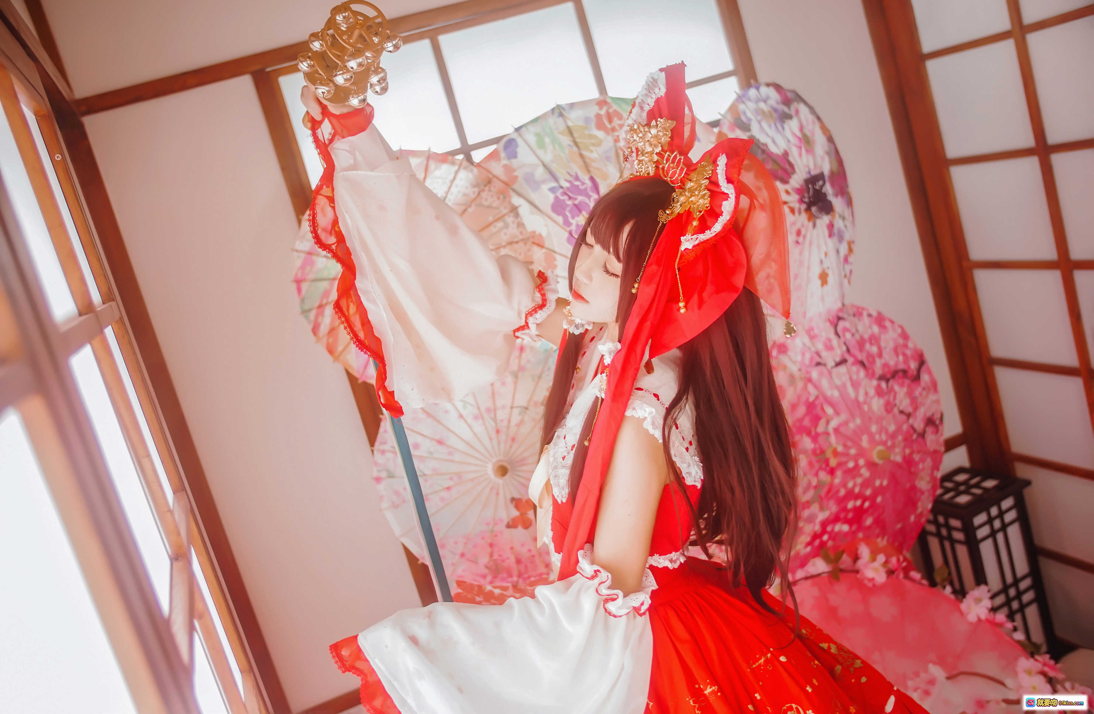 图片[8] - 桜桃喵灵梦COS新年限定和风红白巫女服 45P高清写真集 甜美少女日系古风摄影 - 就要吻