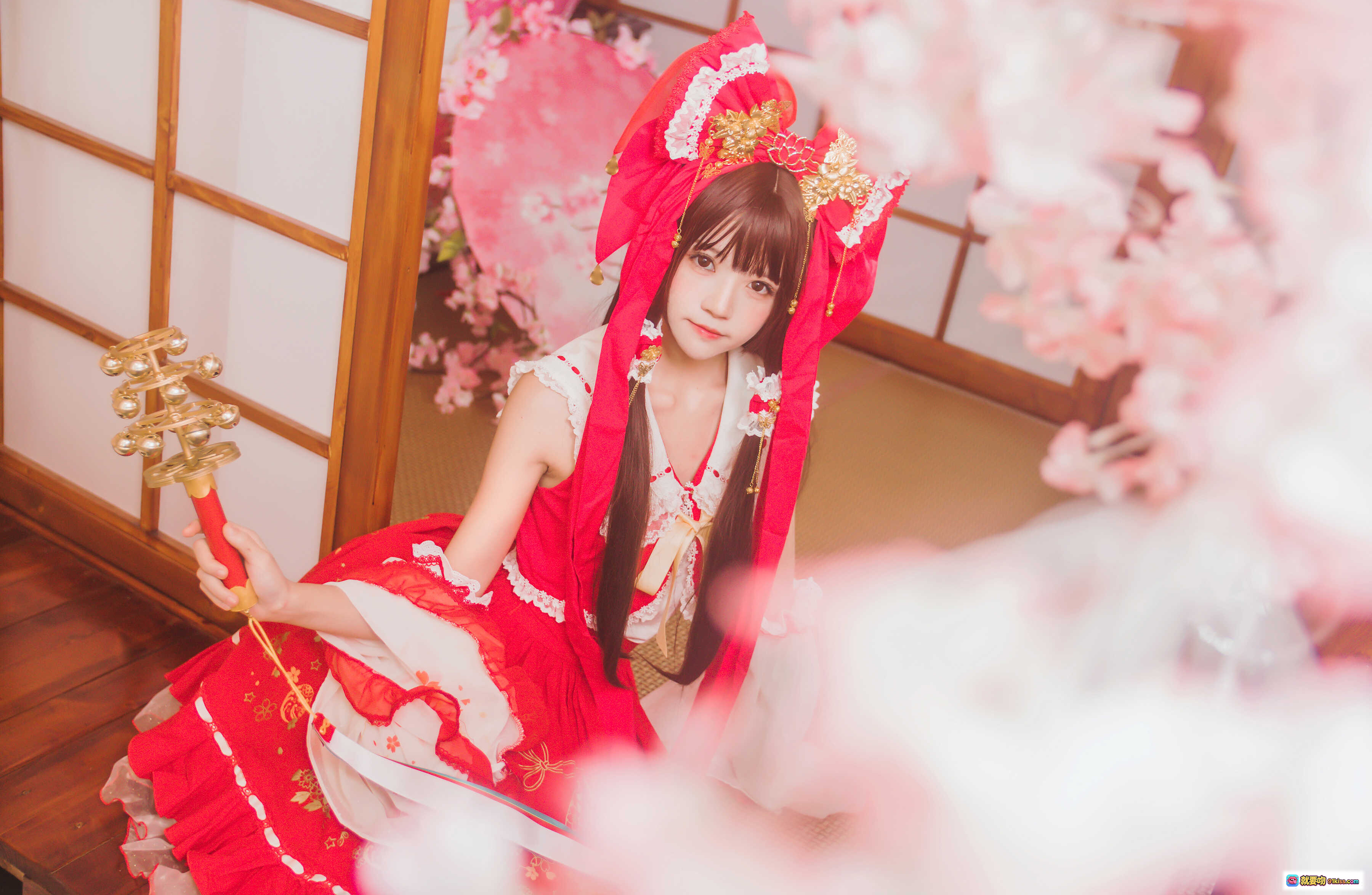 图片[7] - 桜桃喵灵梦COS新年限定和风红白巫女服 45P高清写真集 甜美少女日系古风摄影 - 就要吻