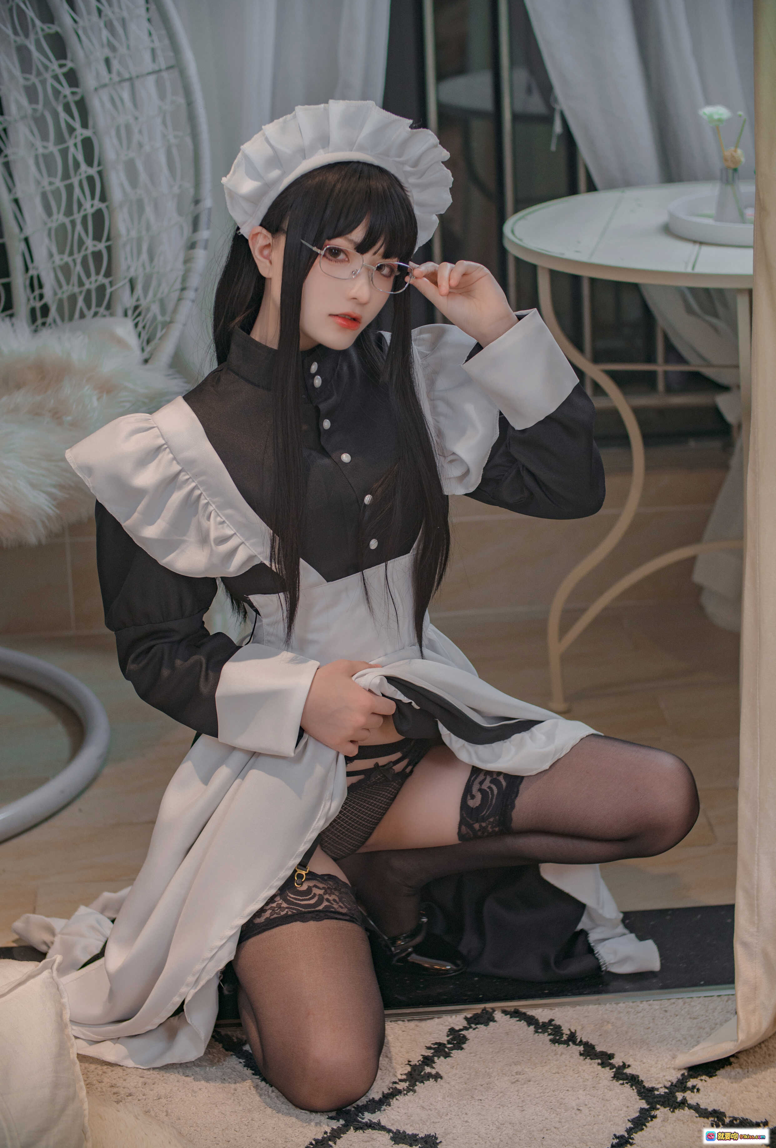 图片[7] - 起司块wii NO.004 传统女仆装Cosplay写真 76P高清美图 黑白蕾丝制服 甜美性感风格 室内私房摄影 优雅姿态展示 - 就要吻