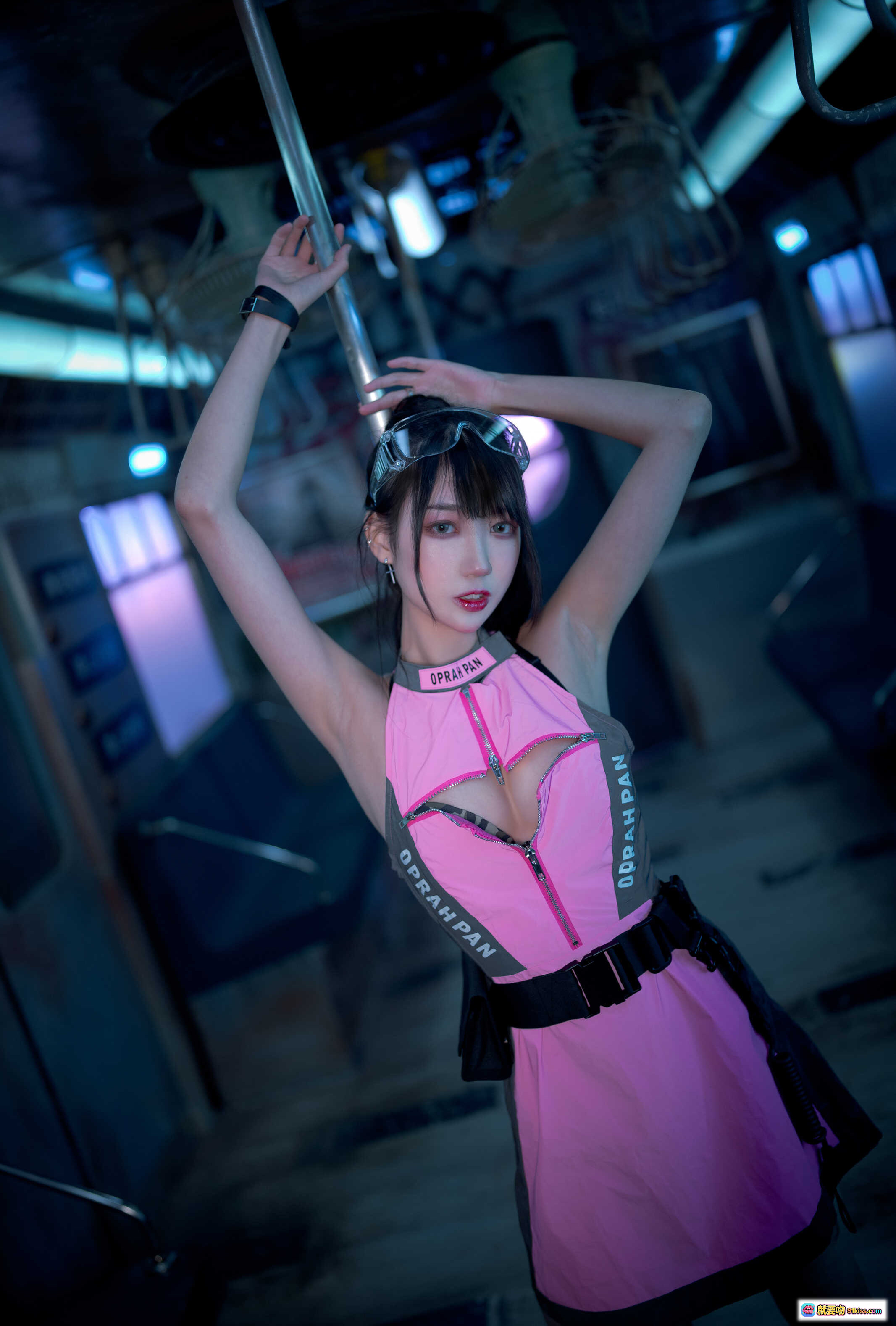 图片[3] - 周叽可爱兔兔NO.009银河社区写真｜霓虹光影少女风｜粉色运动风穿搭｜42P高清图集 - 就要吻