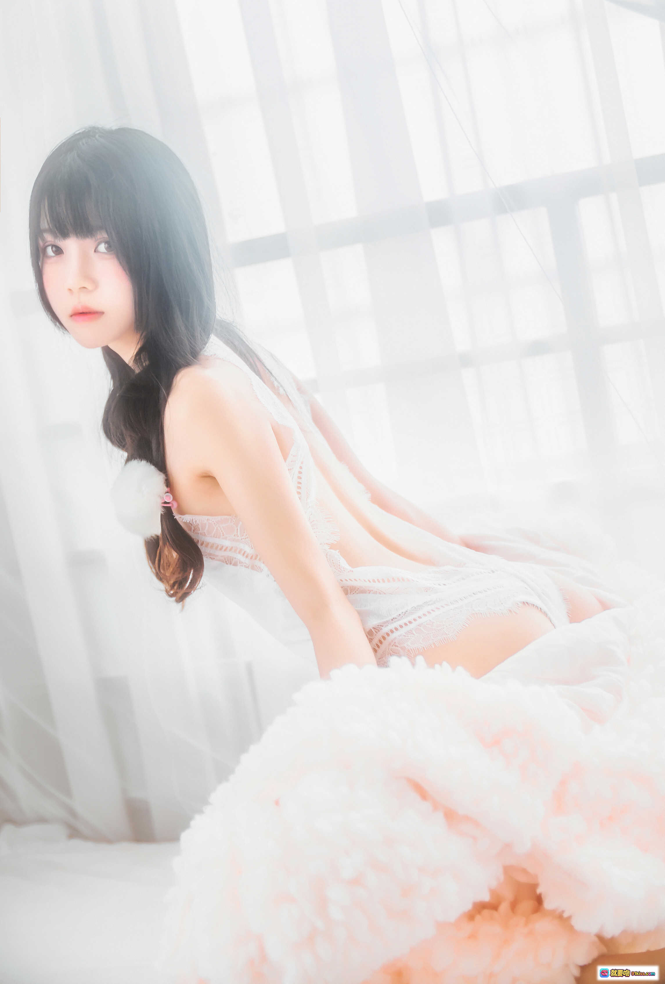 图片[5] - 桜桃喵044冬眠系列纯白私房写真 | 白色毛绒兔耳少女 | 甜美黑发日系风格 | 柔光梦幻氛围感 | 高清46P私密摄影集 - 就要吻