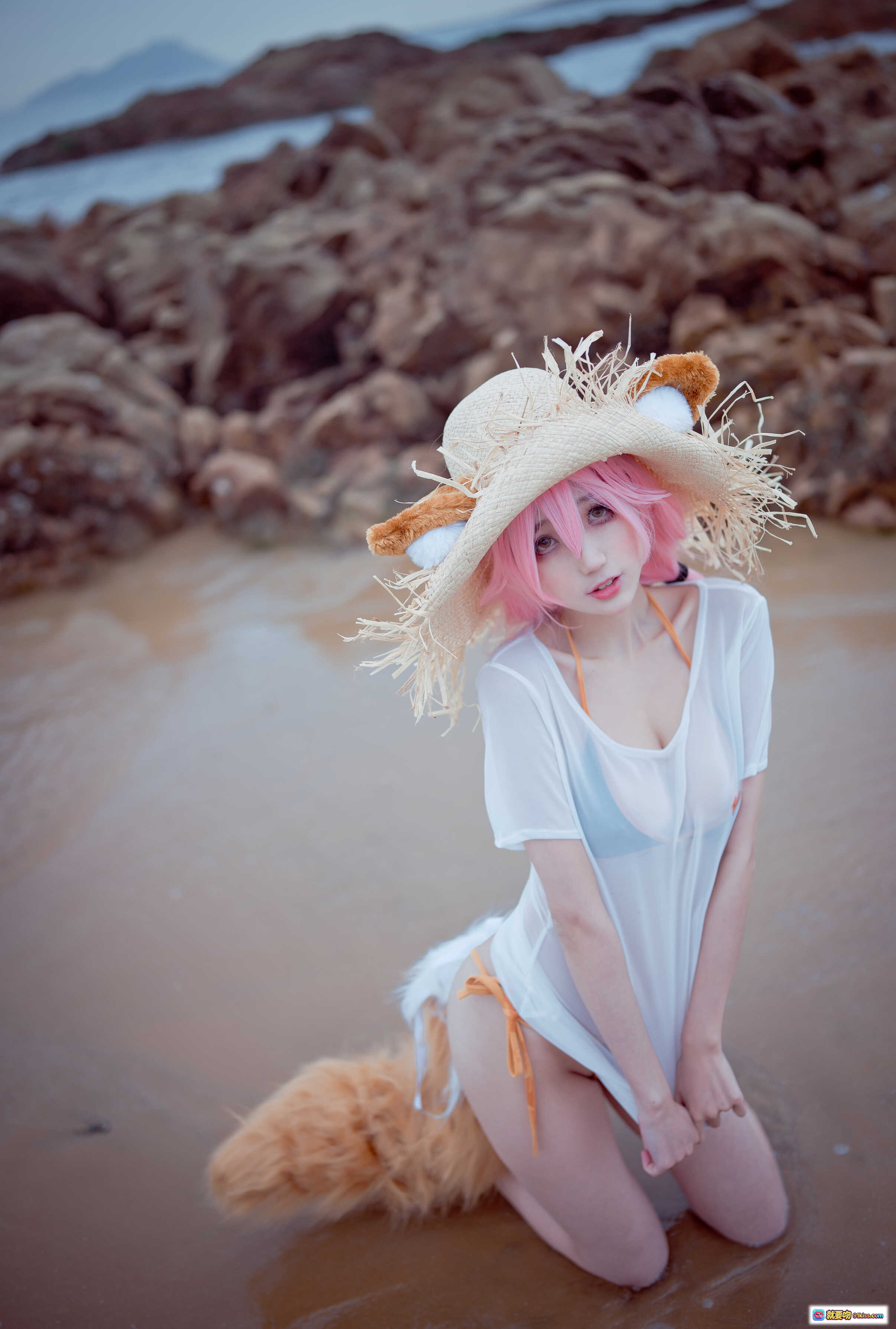 图片[3] - 周叽可爱兔兔NO.033小玉泳装海边岩石写真23P高清美图 - 就要吻