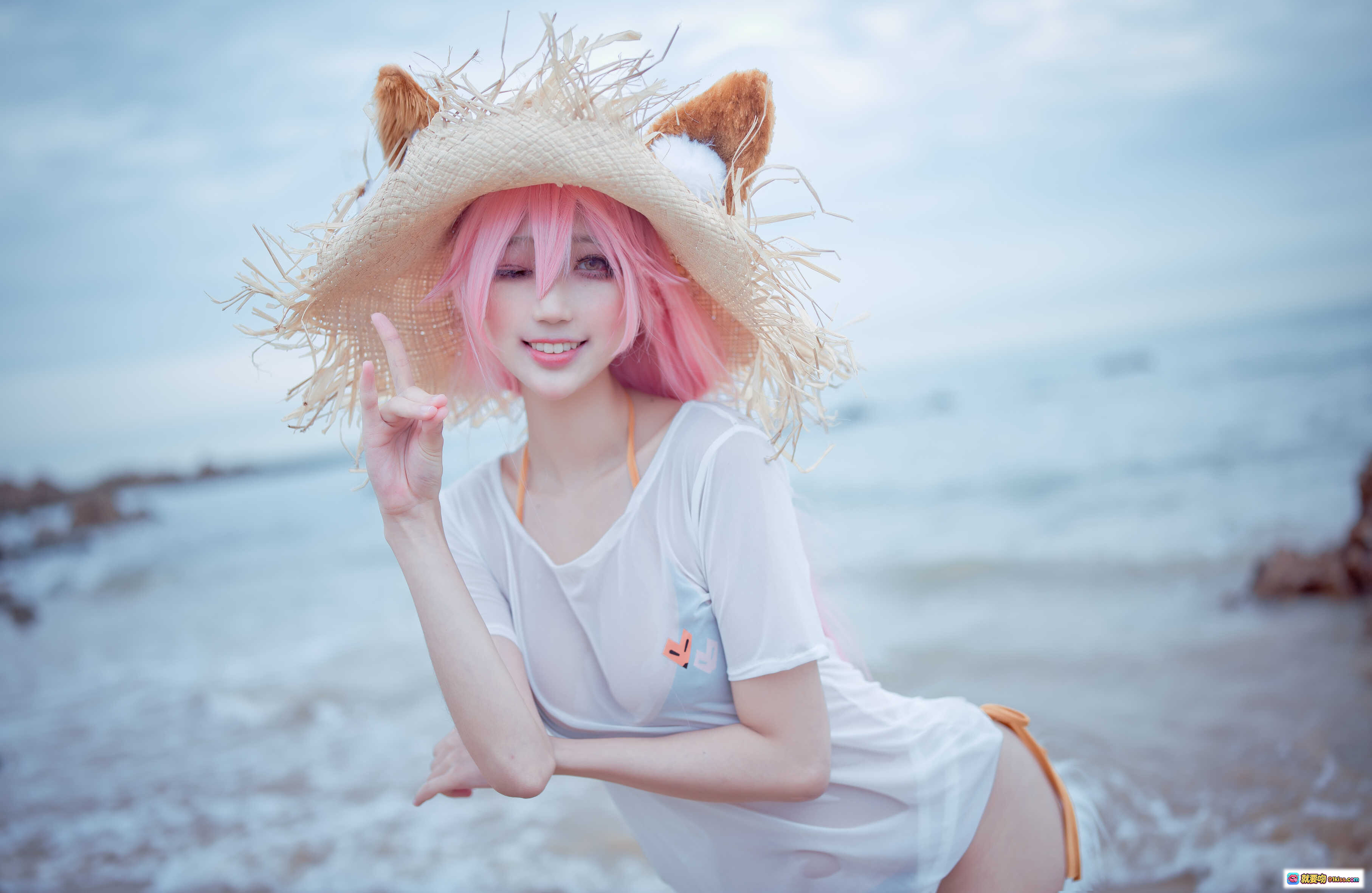 图片[8] - 周叽可爱兔兔NO.033小玉泳装海边岩石写真23P高清美图 - 就要吻