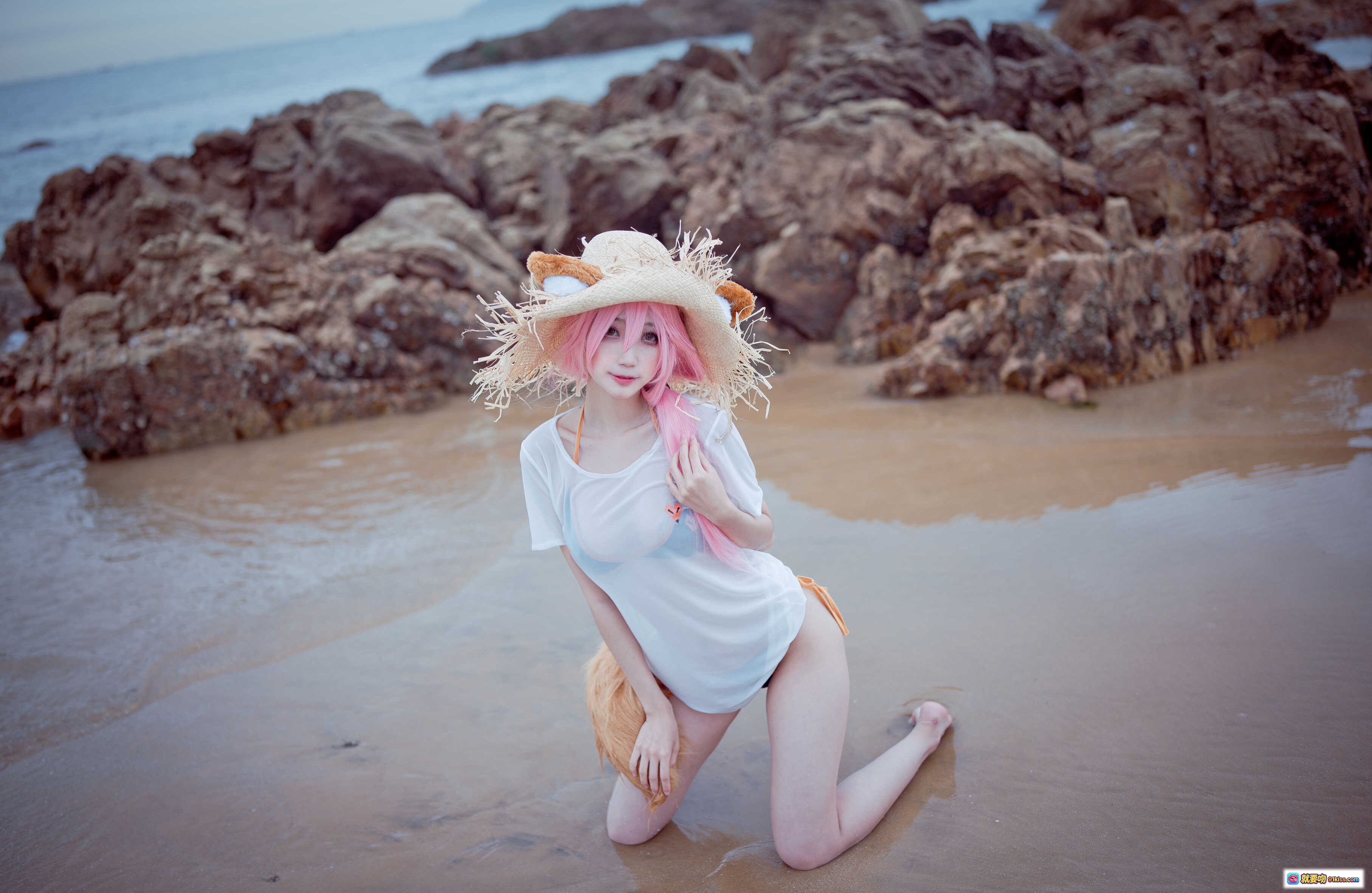 图片[9] - 周叽可爱兔兔NO.033小玉泳装海边岩石写真23P高清美图 - 就要吻