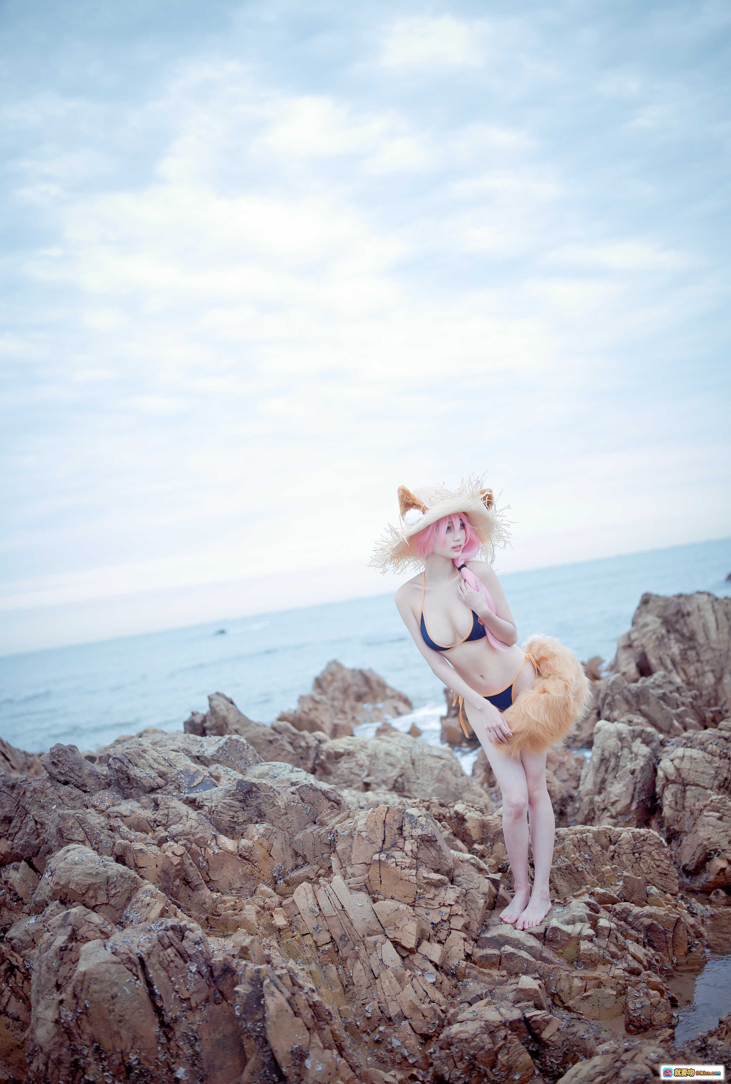 图片[7] - 周叽可爱兔兔NO.033小玉泳装海边岩石写真23P高清美图 - 就要吻